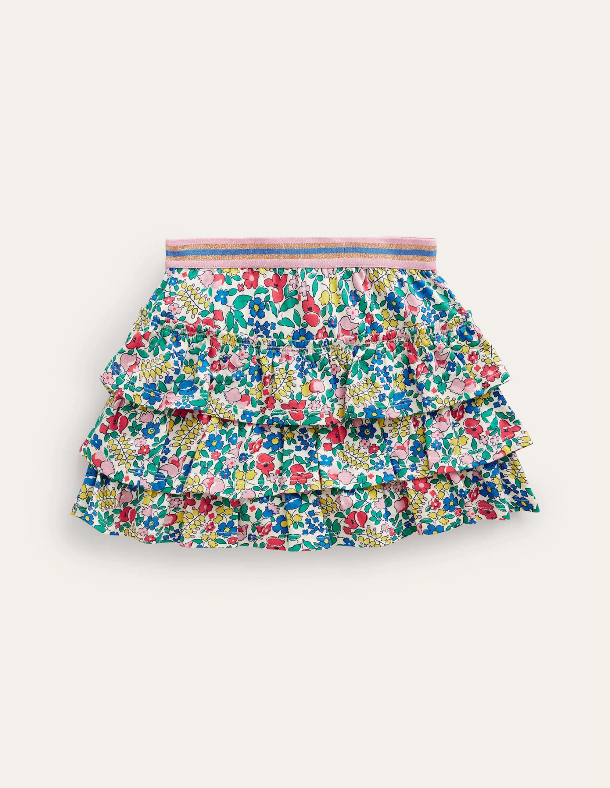 Jersey Ruffle Skort-Multi Flowerbed - Image 2