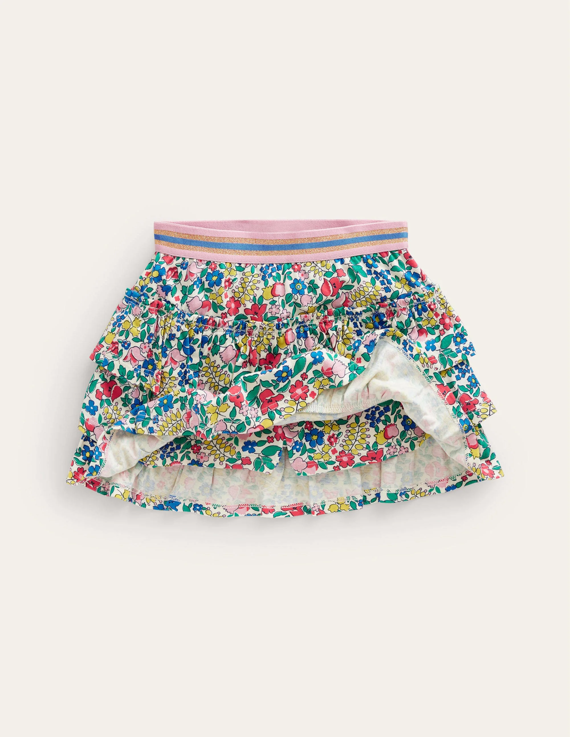 Jersey Ruffle Skort-Multi Flowerbed - Image 4
