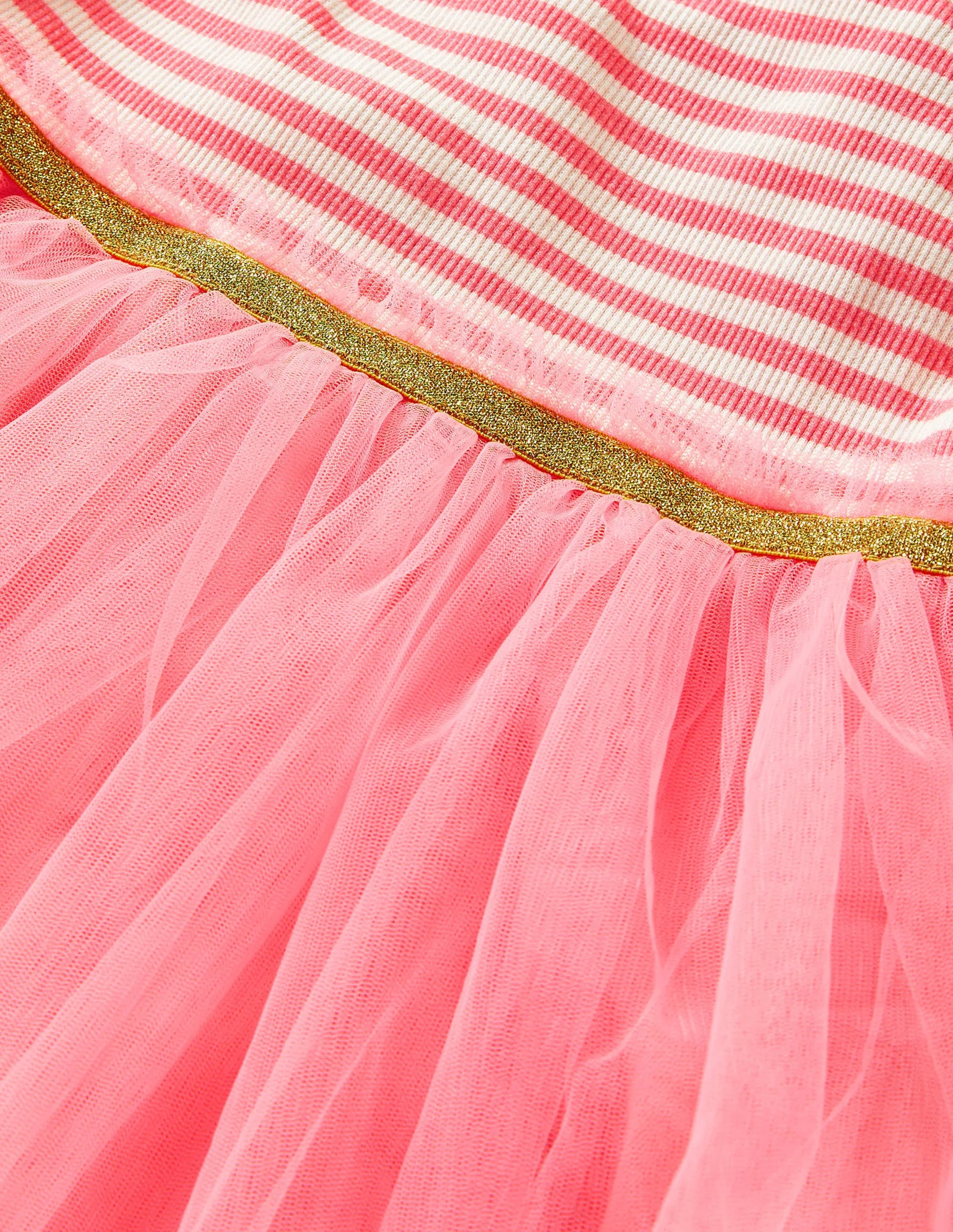 Jersey Tulle Mix Dress-Light Rose - Image 3