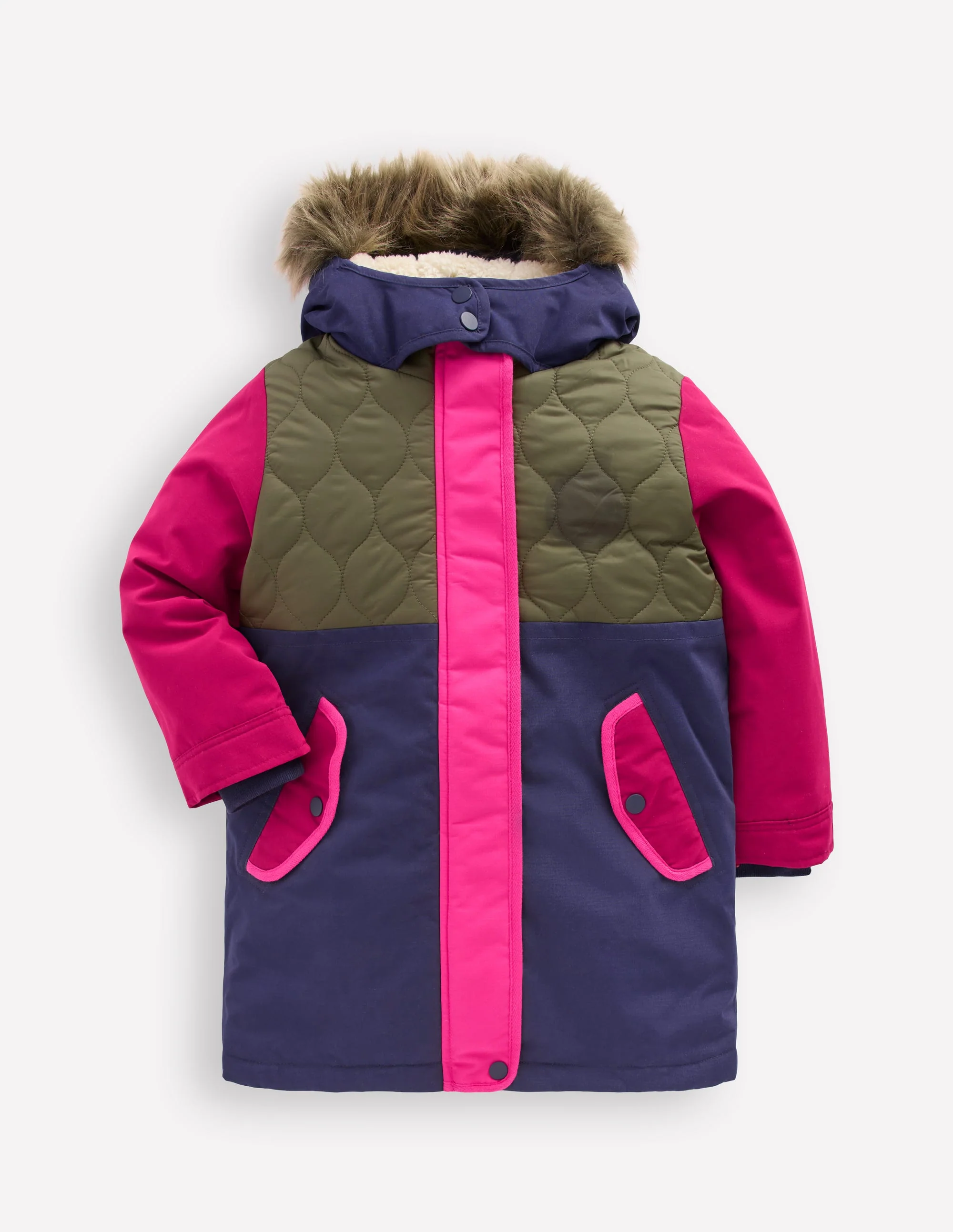 Joni Quilted Parka Coat-Multi
