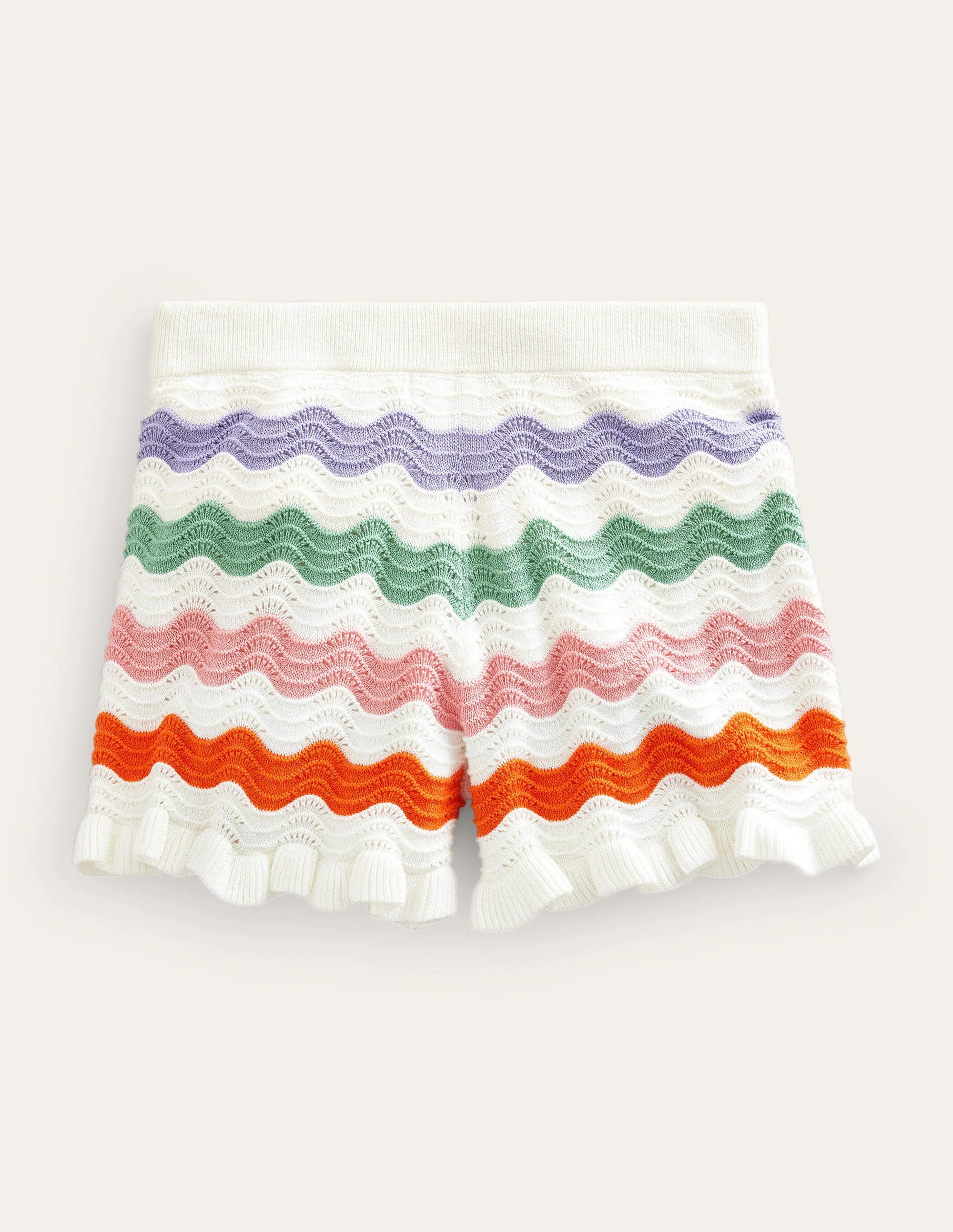 Knitted Frilled Shorts-Multi Rainbow - Image 2
