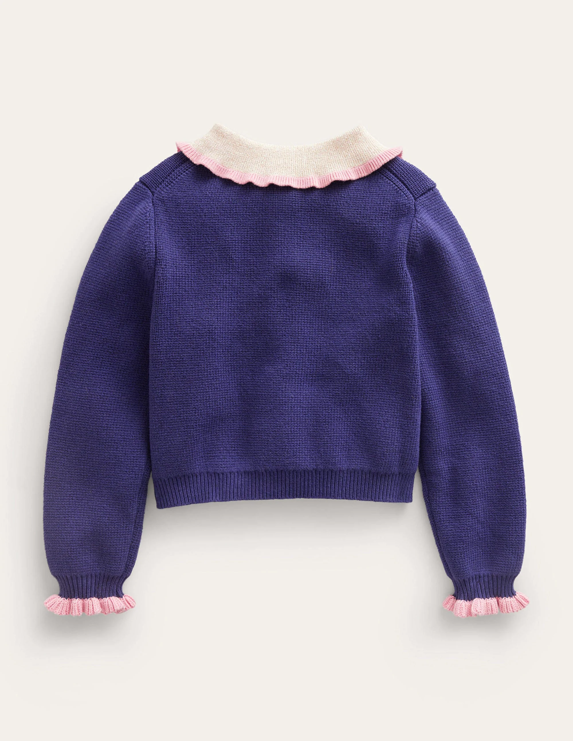 Knitted Jacket-College Navy - Image 2