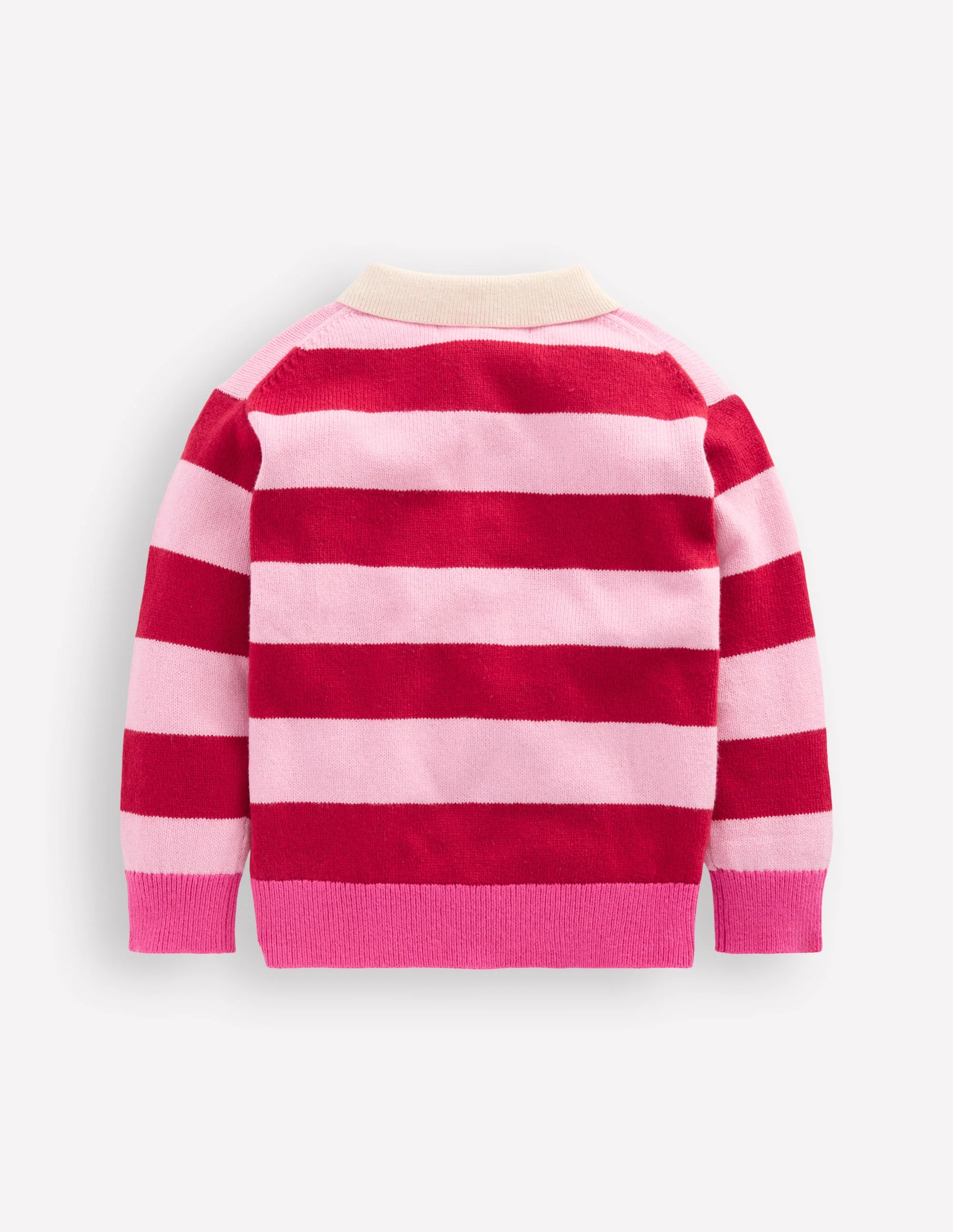 Knitted Rugby Sweater-Port/ Pink Stripe - Image 5