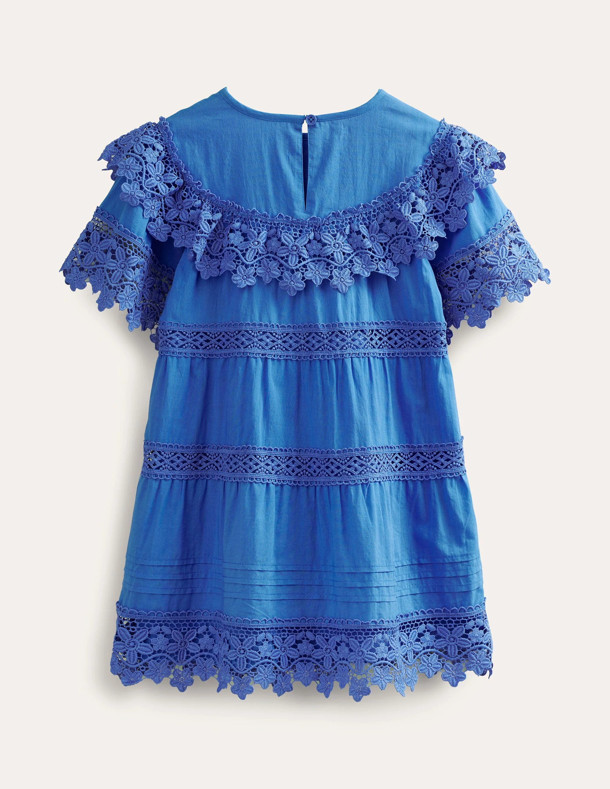 Lace Tiered Dress-Cabana Blue - Image 2