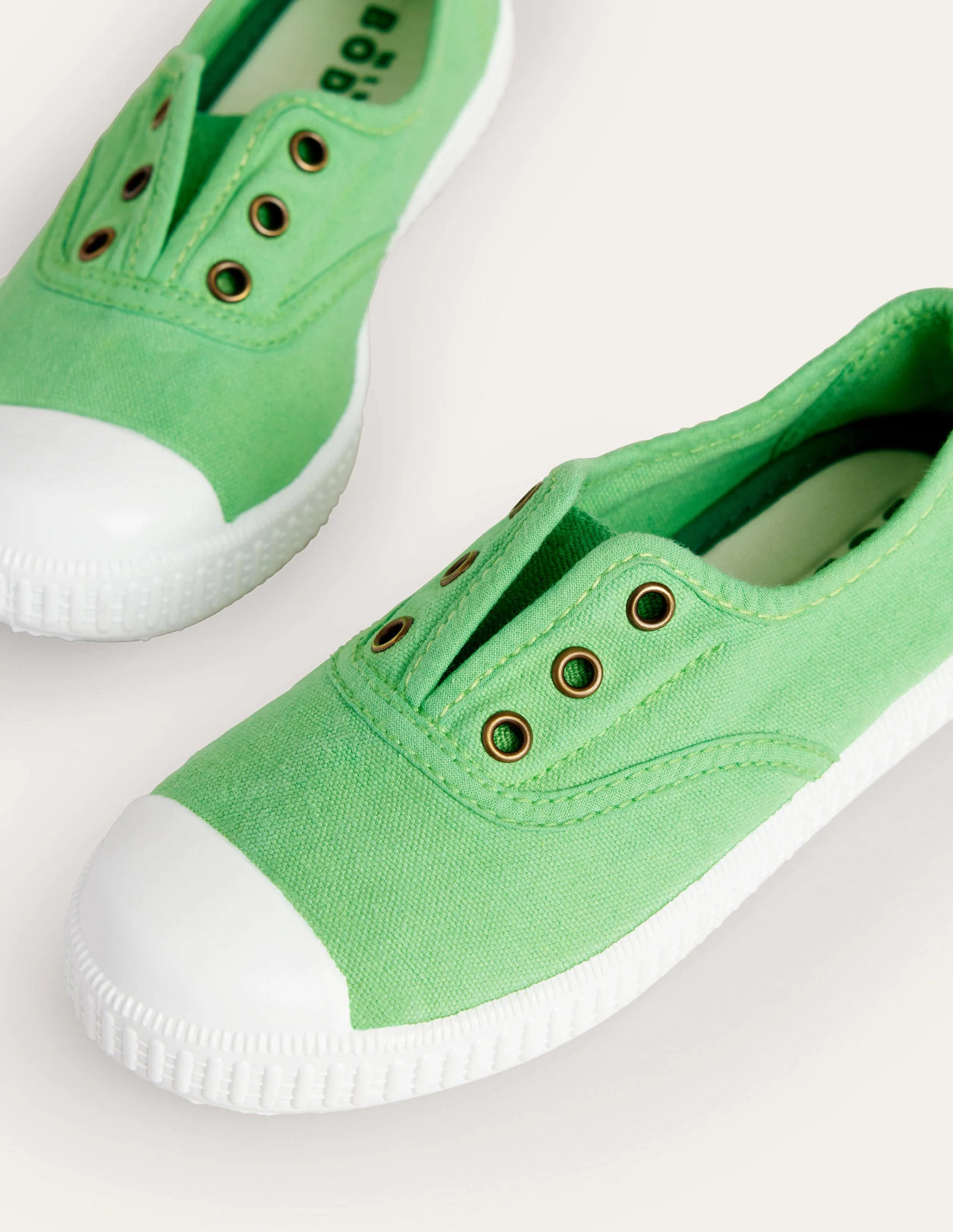 Laceless Canvas Pull-ons-Green - Image 3