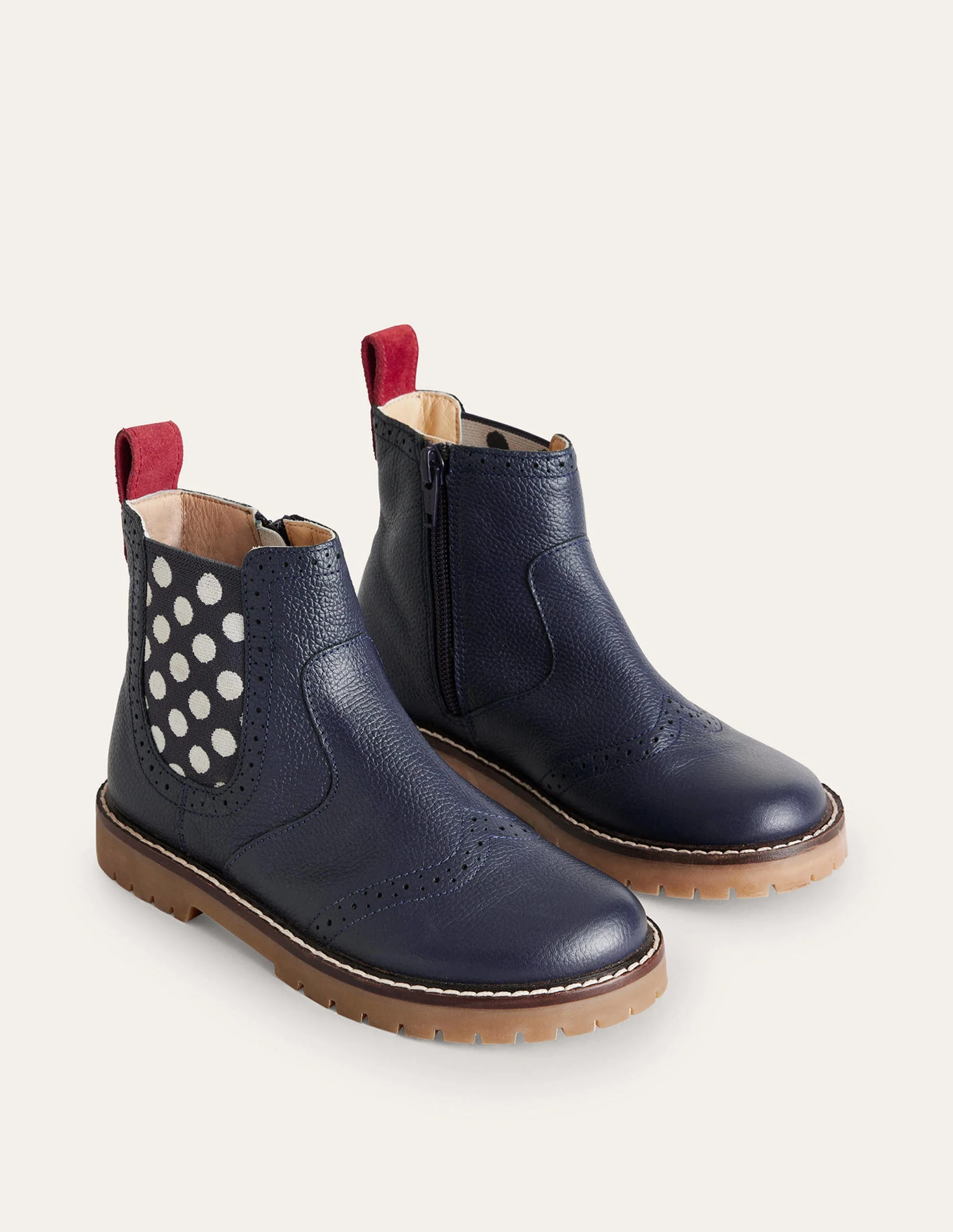 Leather Chelsea Boots-French Navy - Image 2