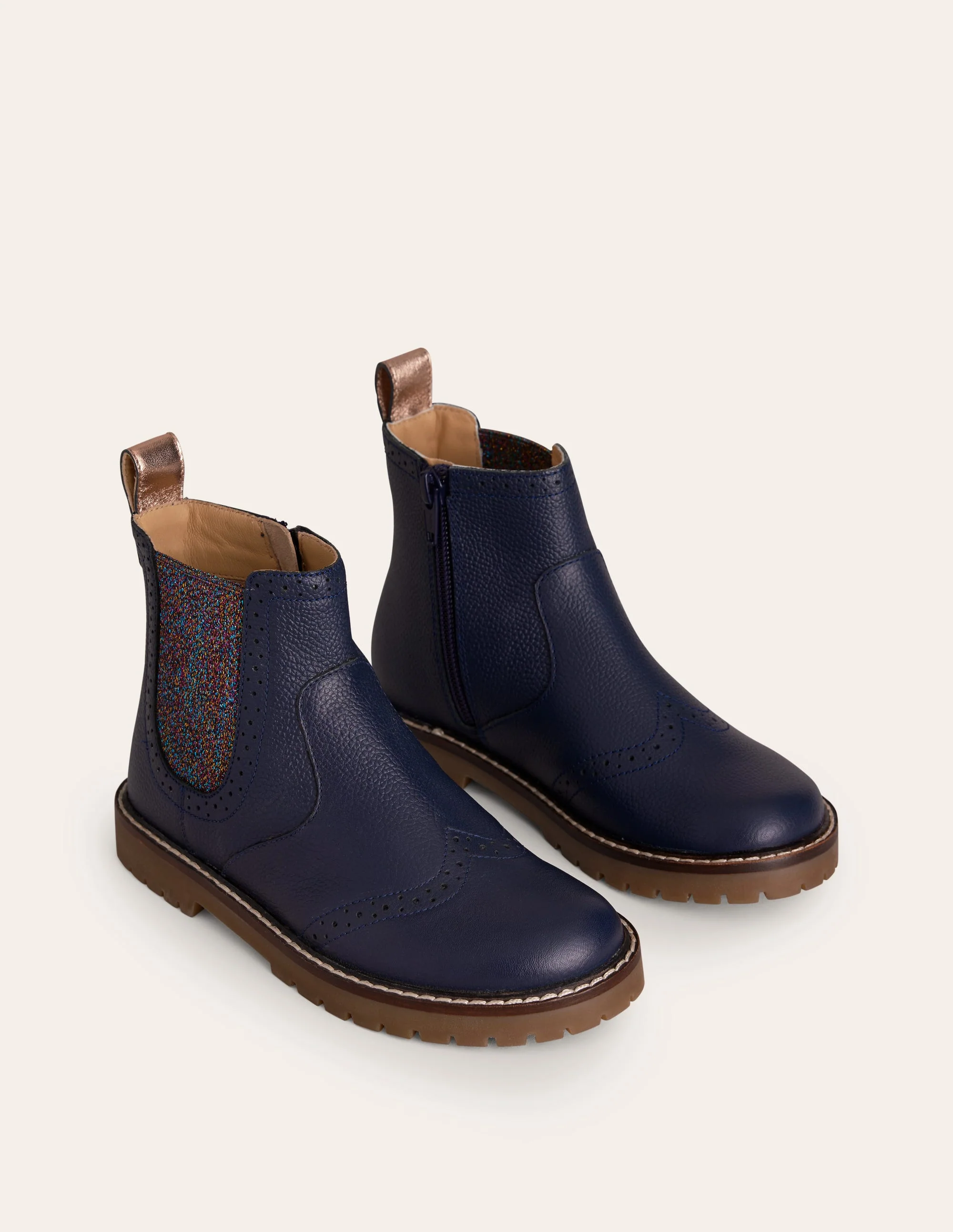 Leather Chelsea Boots-French Navy - Image 2