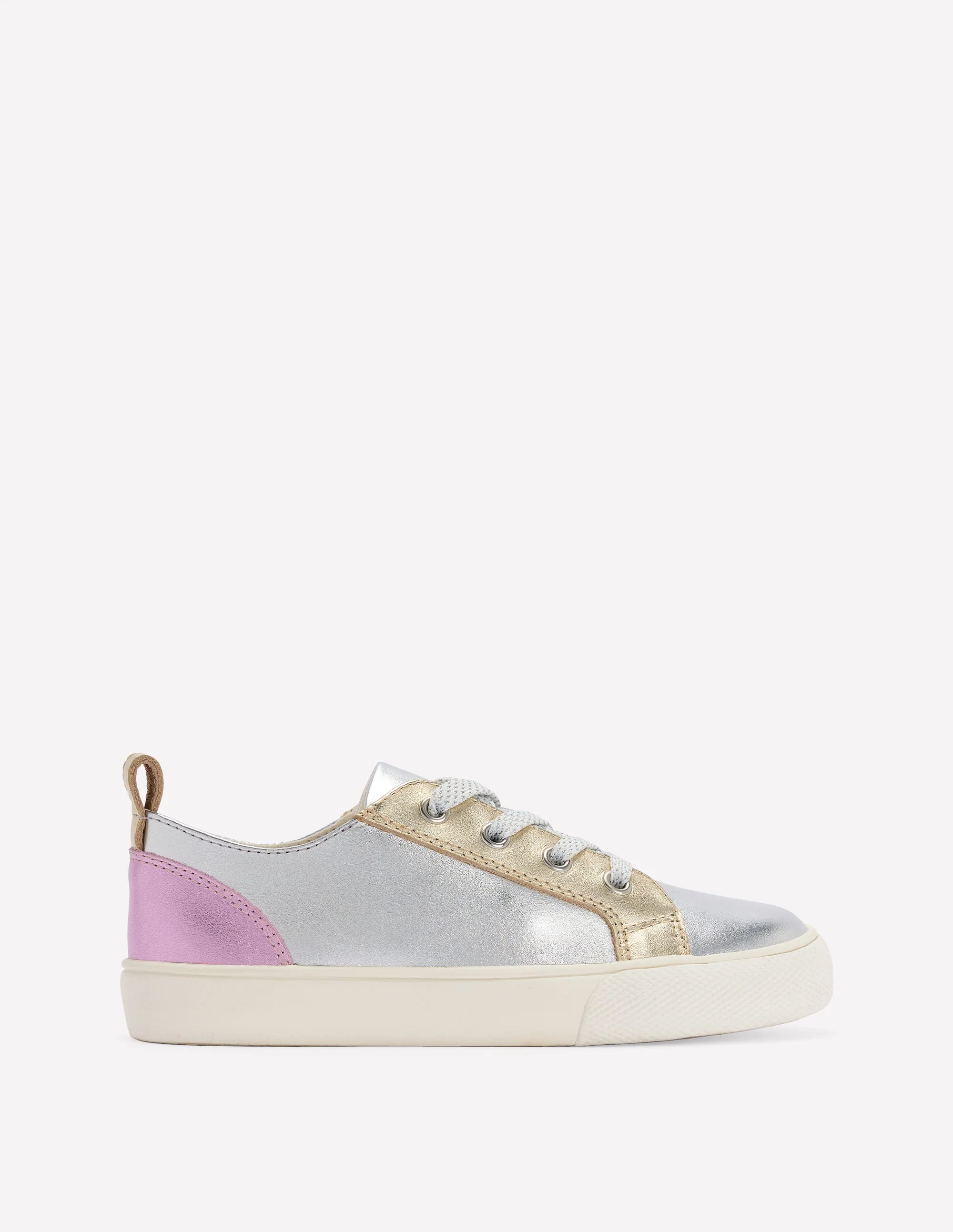 Leather Metallic Low Tops-Metallic