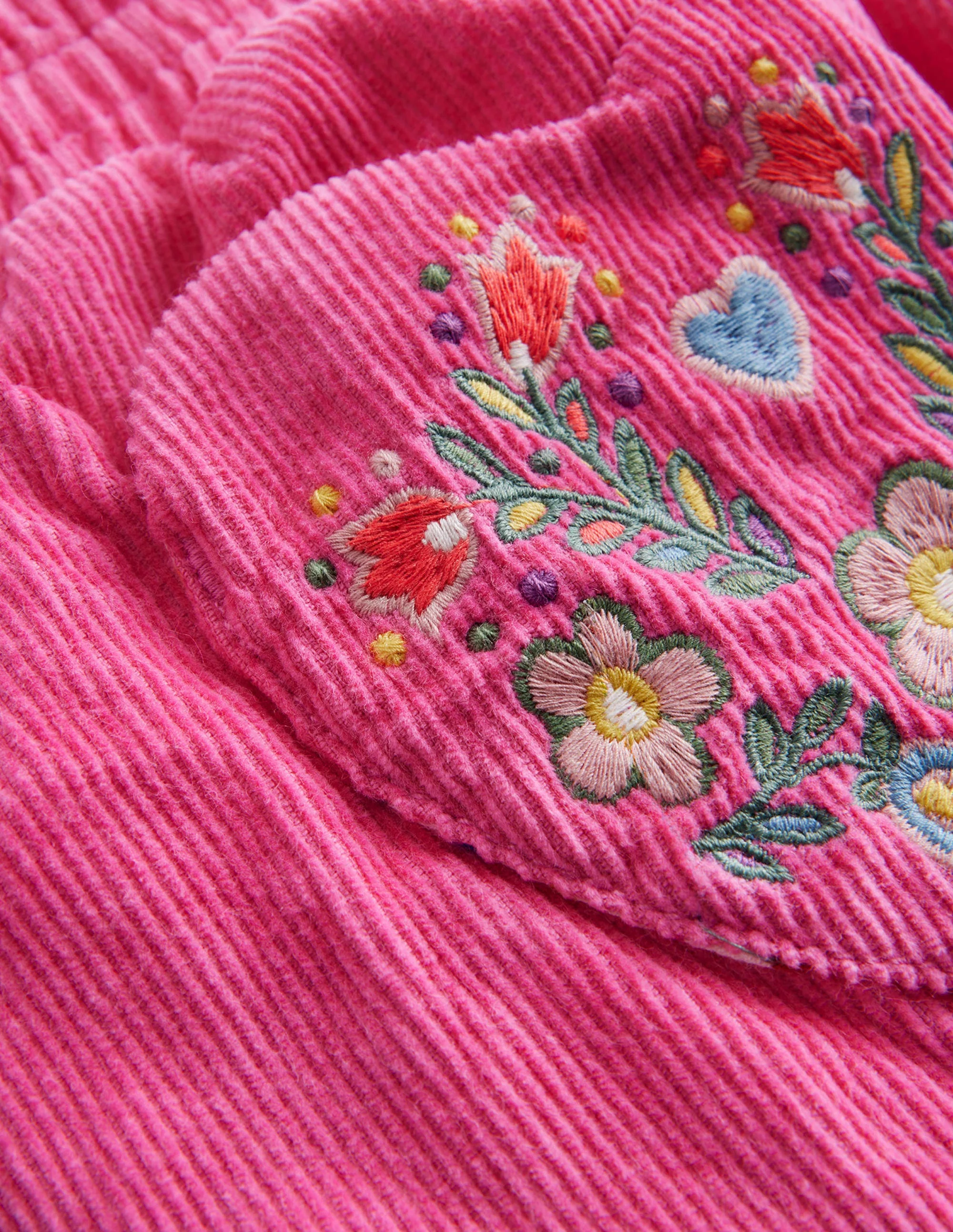 Lined Pull-on Cord Pants-Mid Pink - Image 3