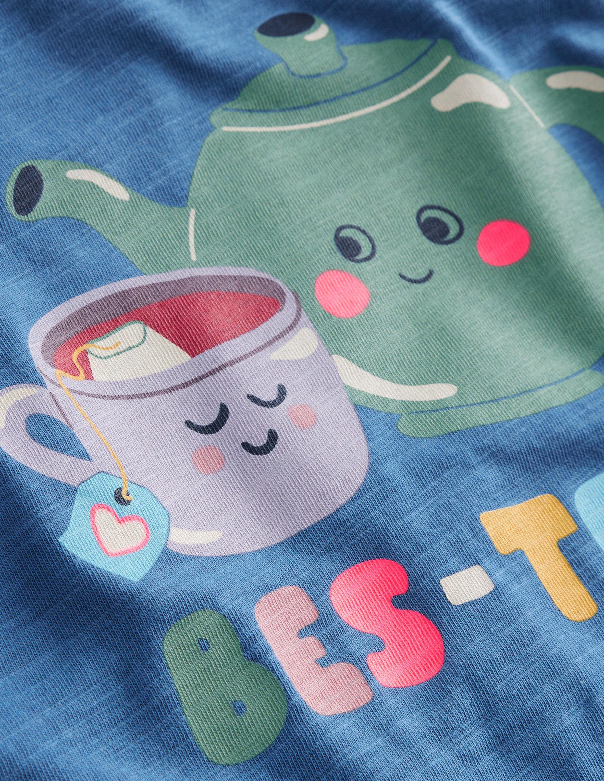 Logo Slub Long Sleeve T-shirt-Delft Blue Teapots - Image 3