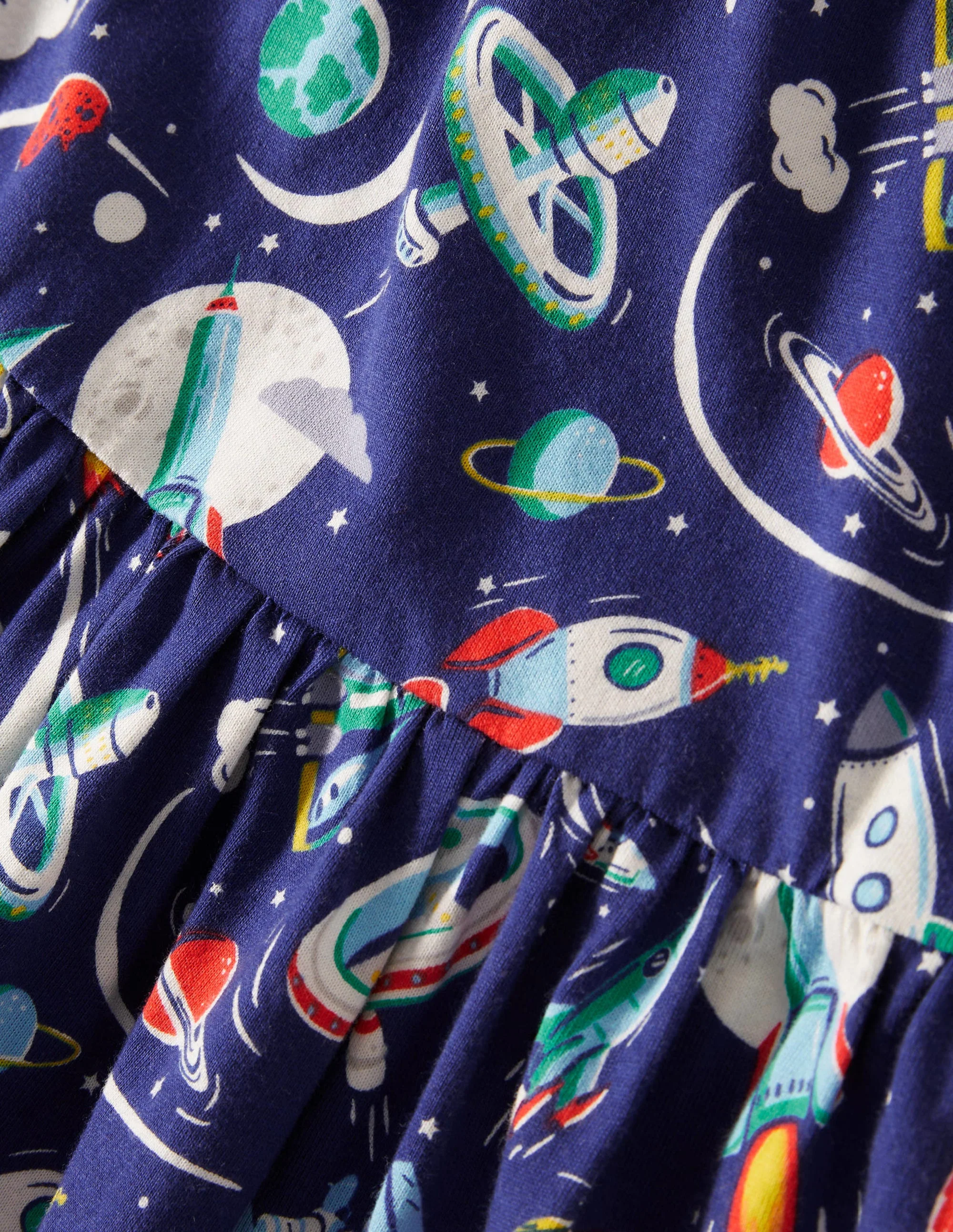 Long Sleeve Fun Jersey Dress-Starboard Mini Space - Image 3