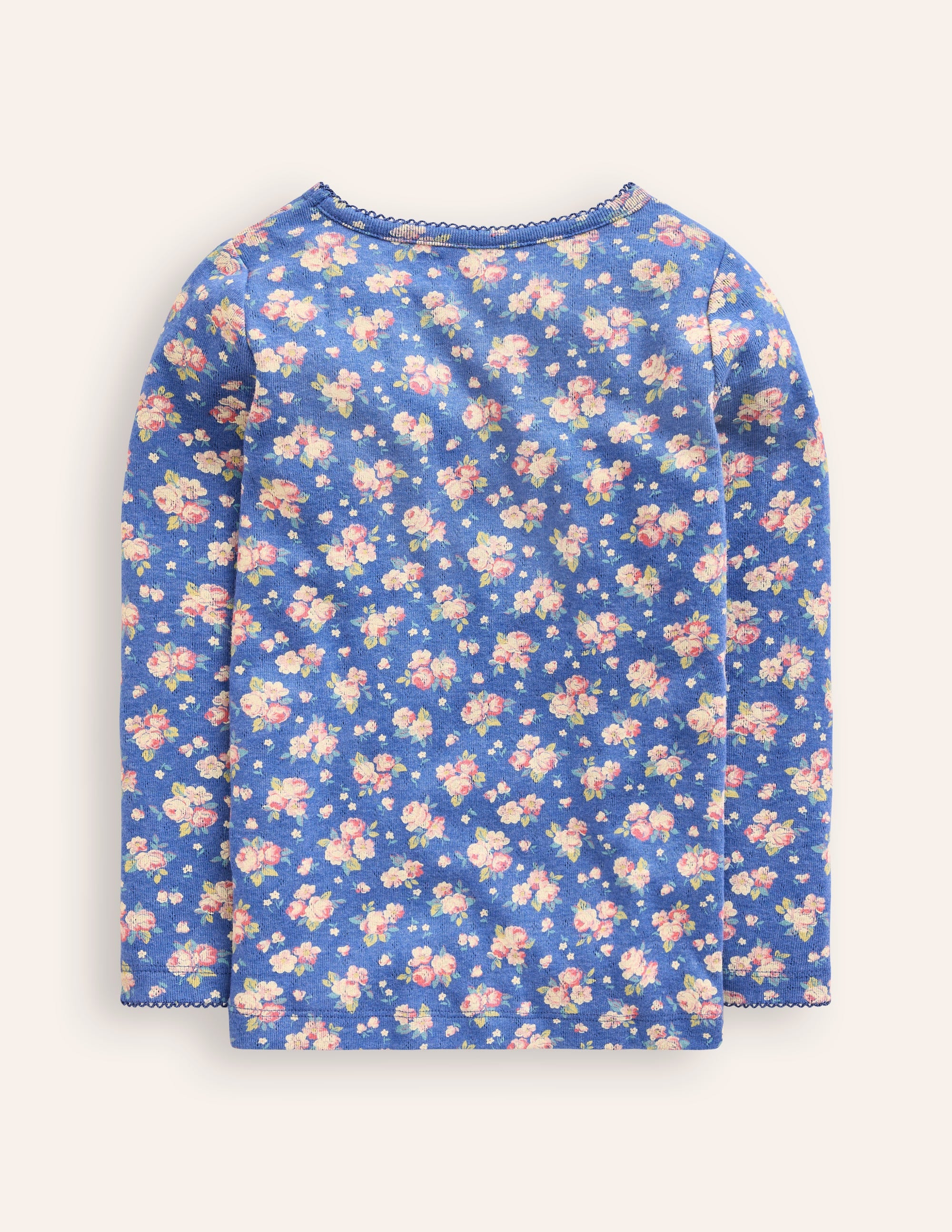 Long Sleeve Pointelle Top-Cherry Toile - Image 2