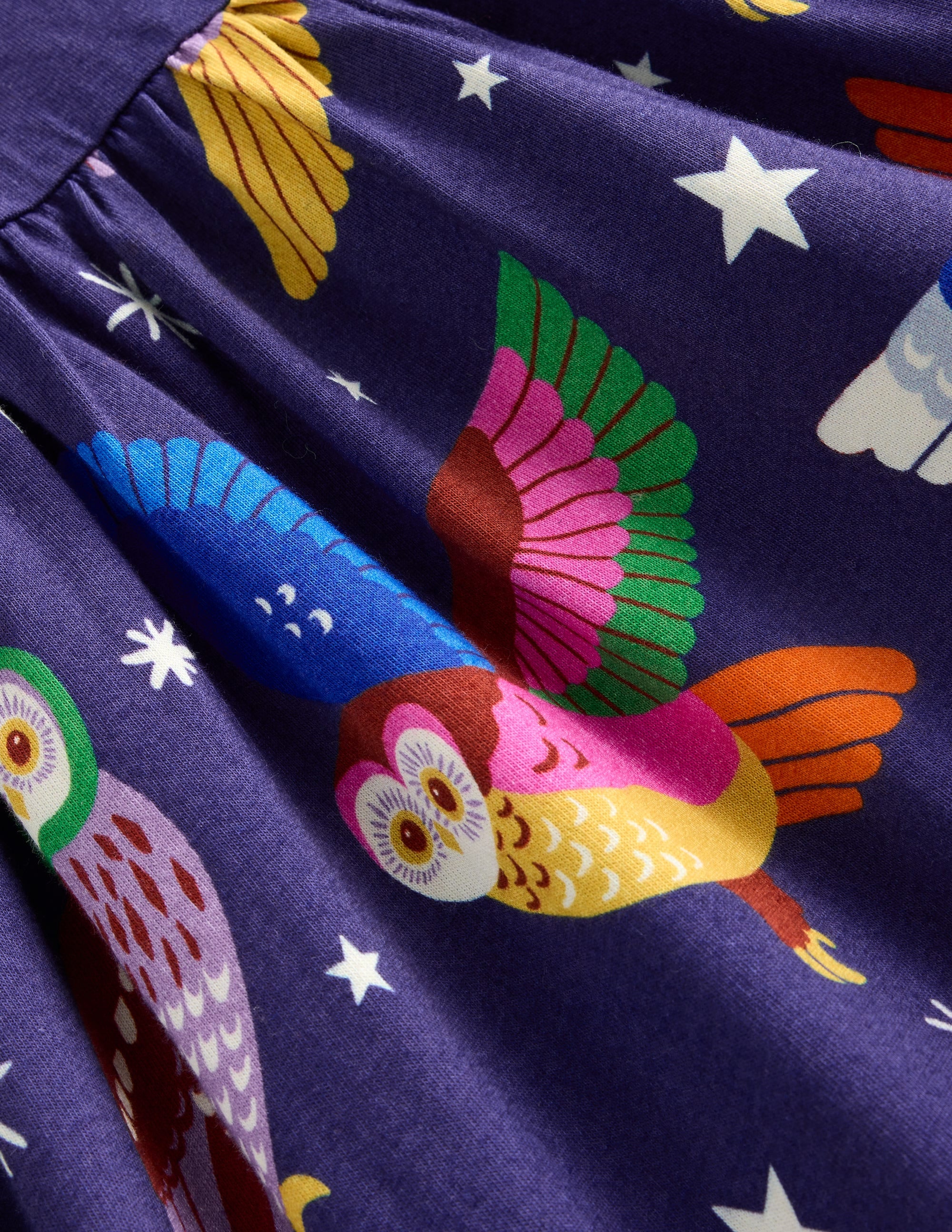 Long-Sleeved Fun Jersey Dress-College Navy Owls - Image 3