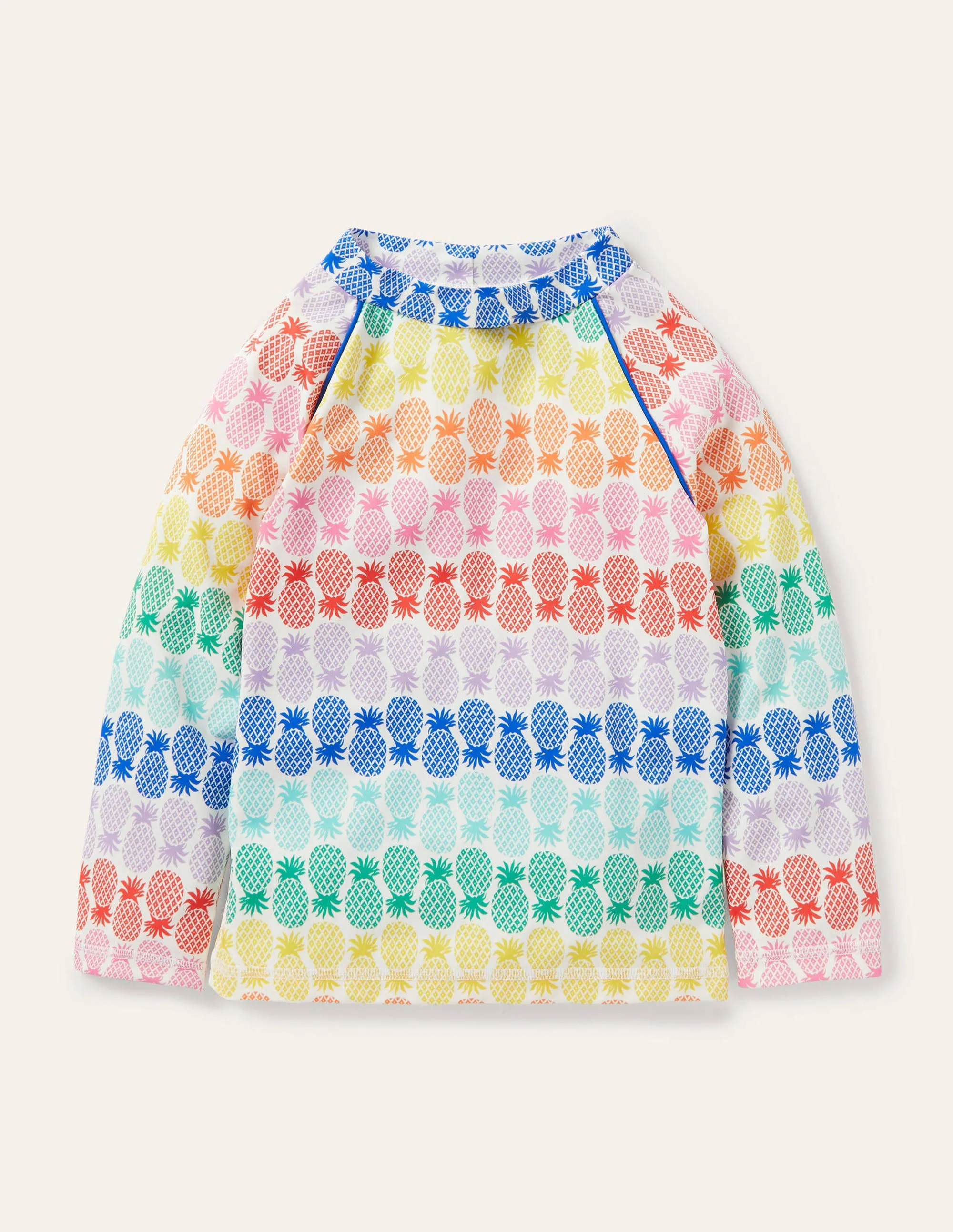 Long-sleeved Rash Guard-Multi Rainbow Pineapple Geo