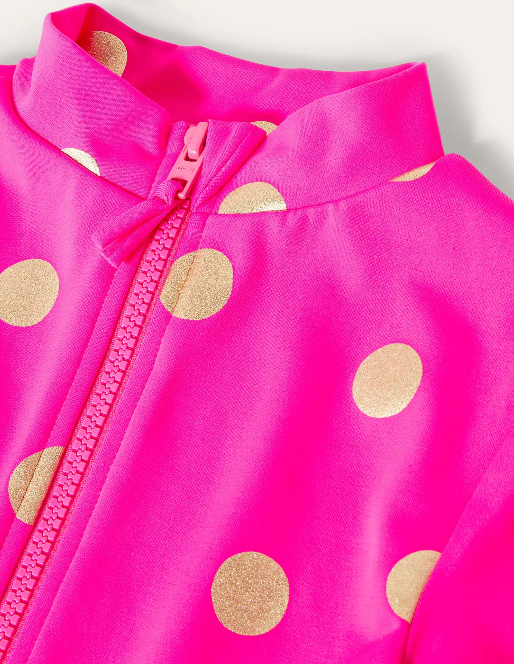 Long-sleeved Swimsuit-Fuchsia Pink Foil Spot - Image 3