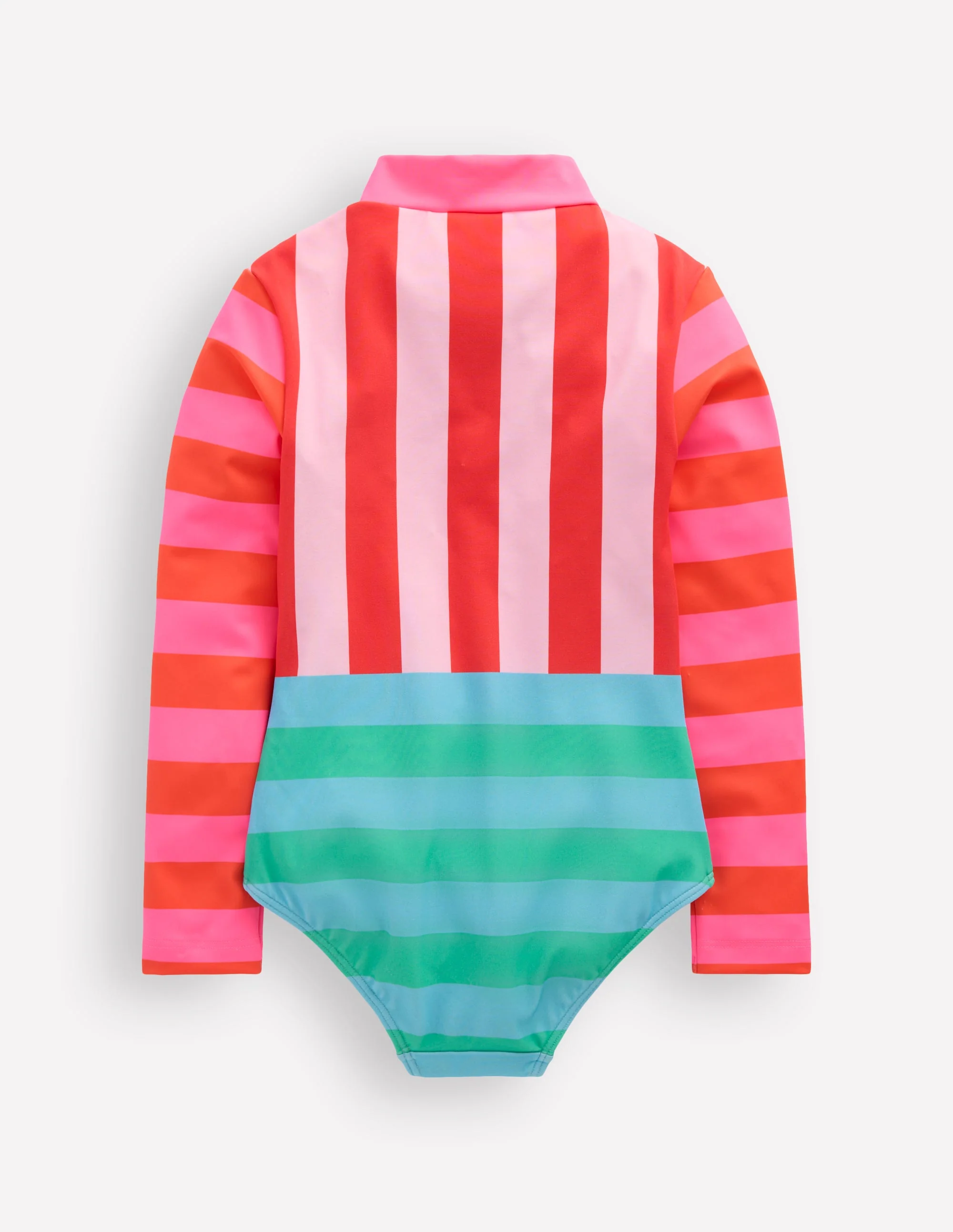 Long-sleeved Swimsuit-Multi Hotchpotch Stripe - Image 2