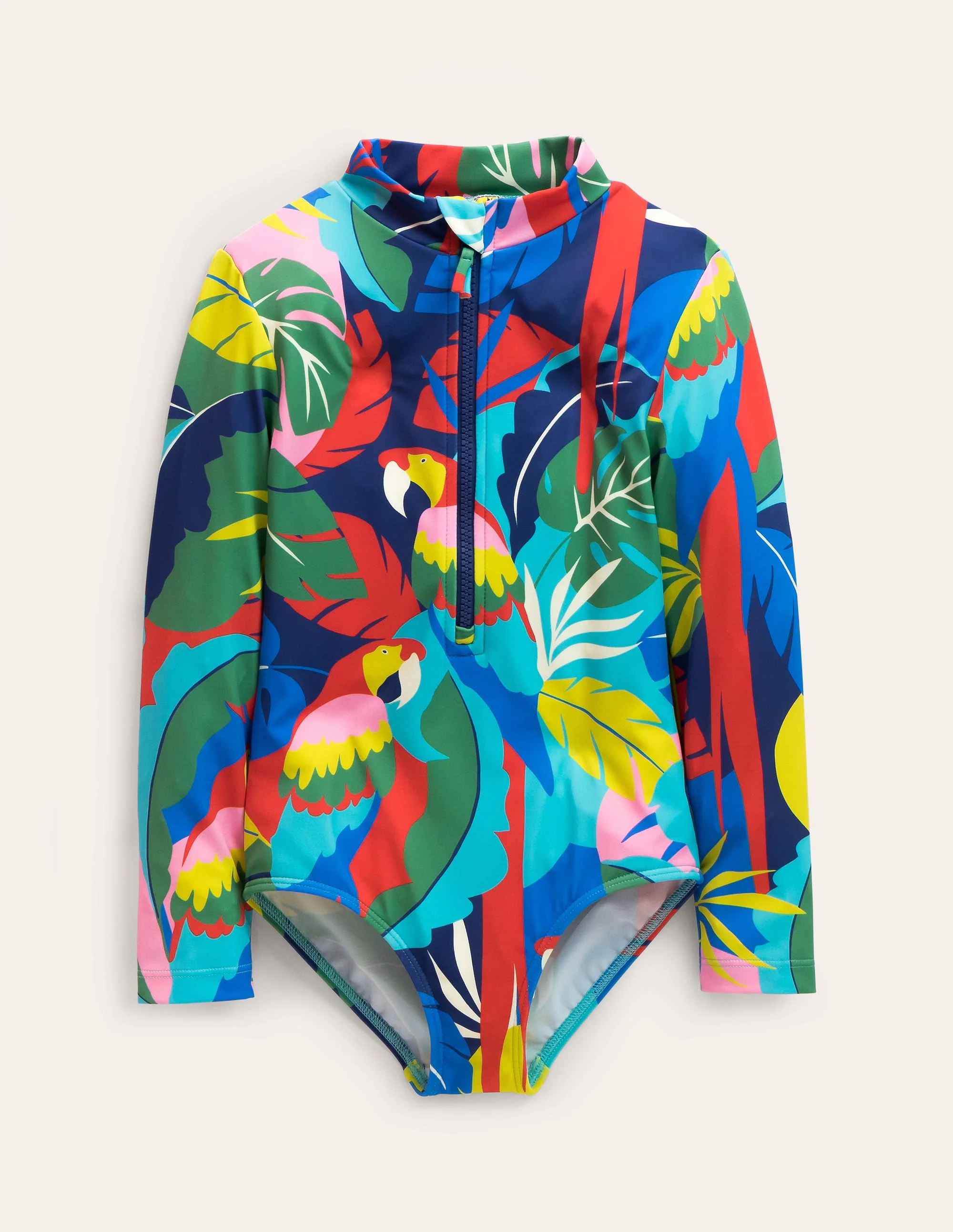 Long-sleeved Swimsuit-Multi Parrot