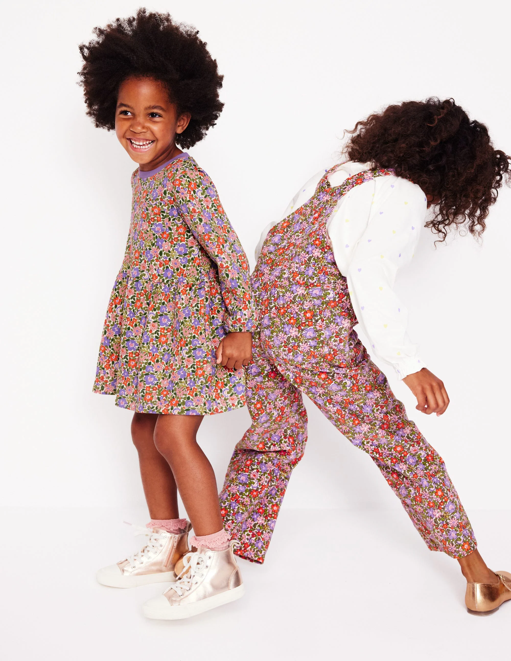 Loopback Sweatshirt Dress-Aster Purple Flowerbed - Image 5