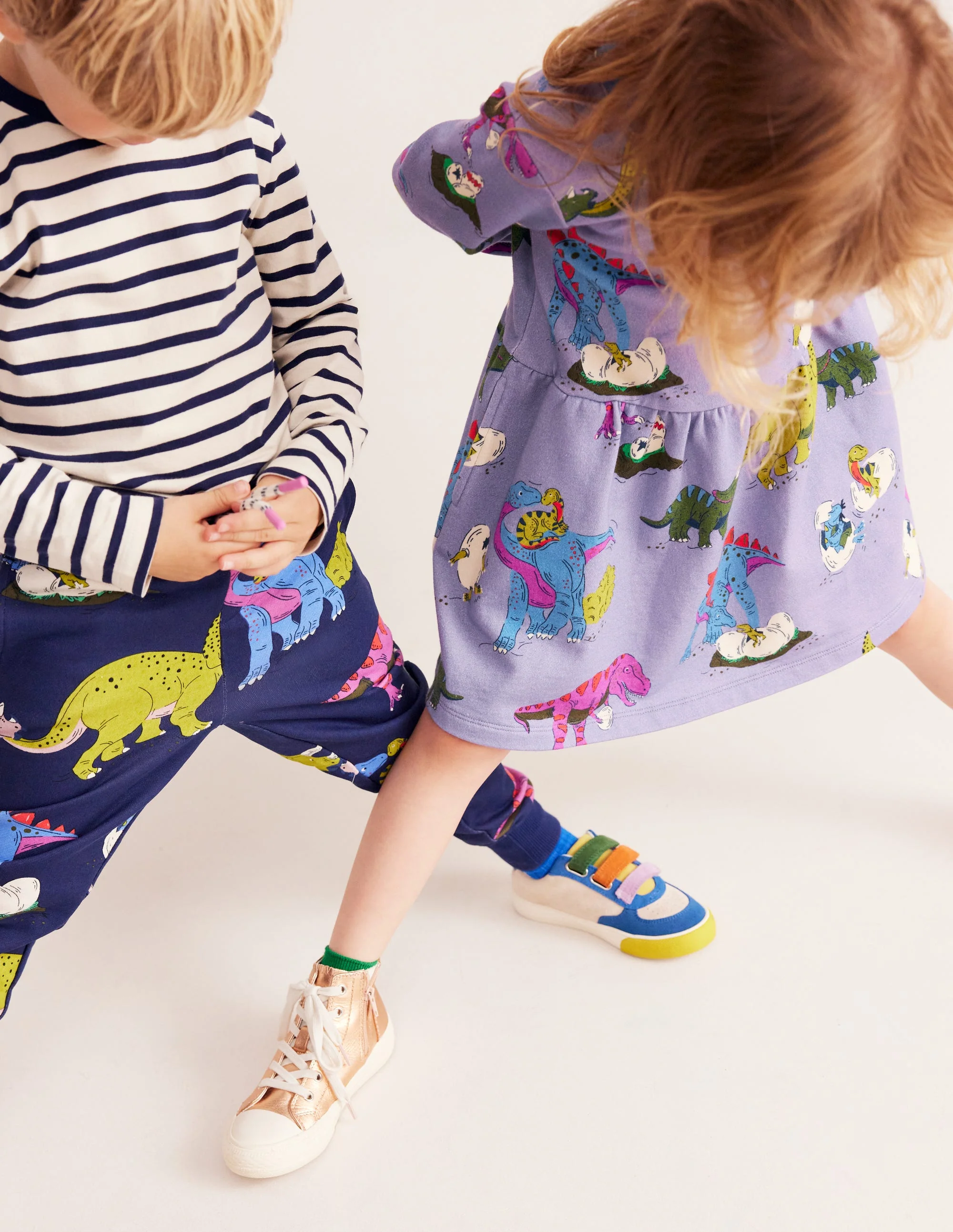 Loopback Sweatshirt Dress-Lilac Dino Family - Image 3