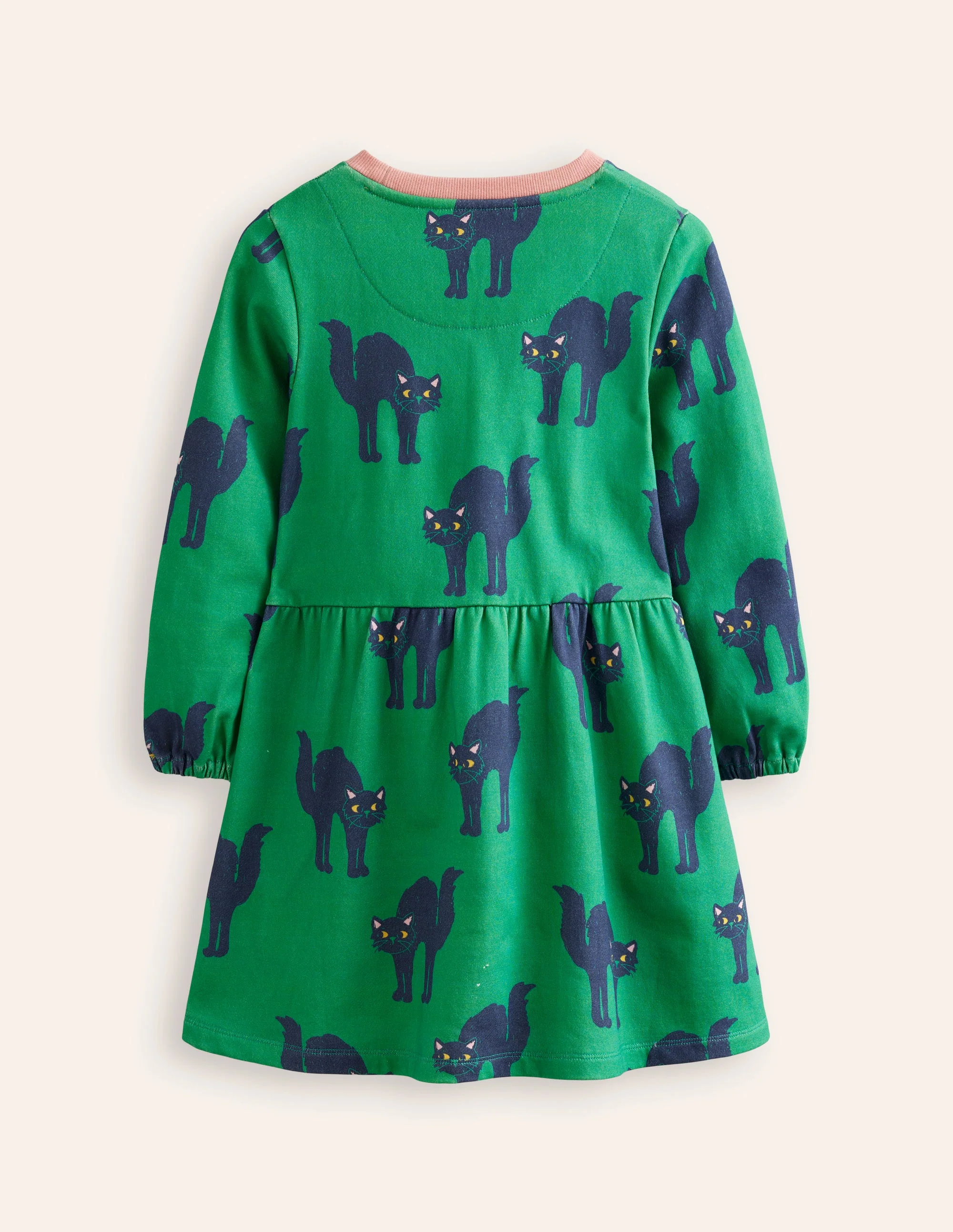 Loopback Sweatshirt Dress-Topaz Green Cats - Image 2
