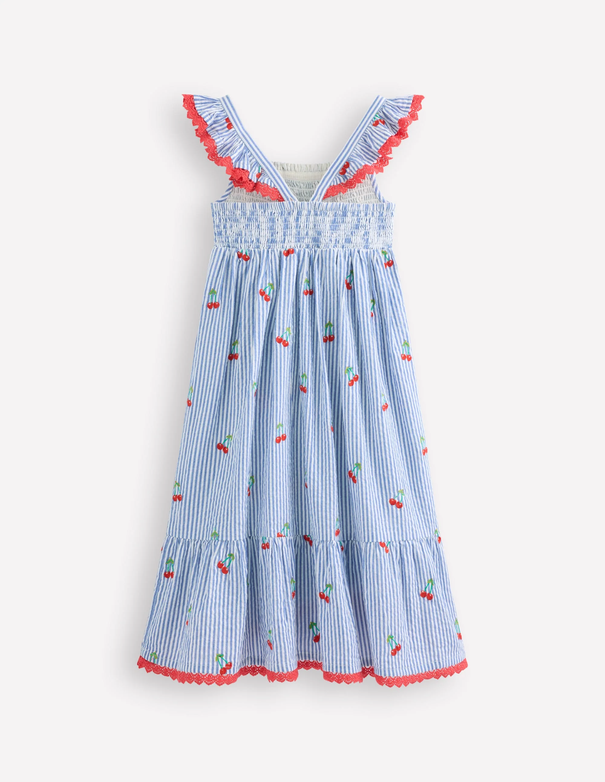 Luella Frill Maxi Sundress-Blue/White Cherries - Image 2