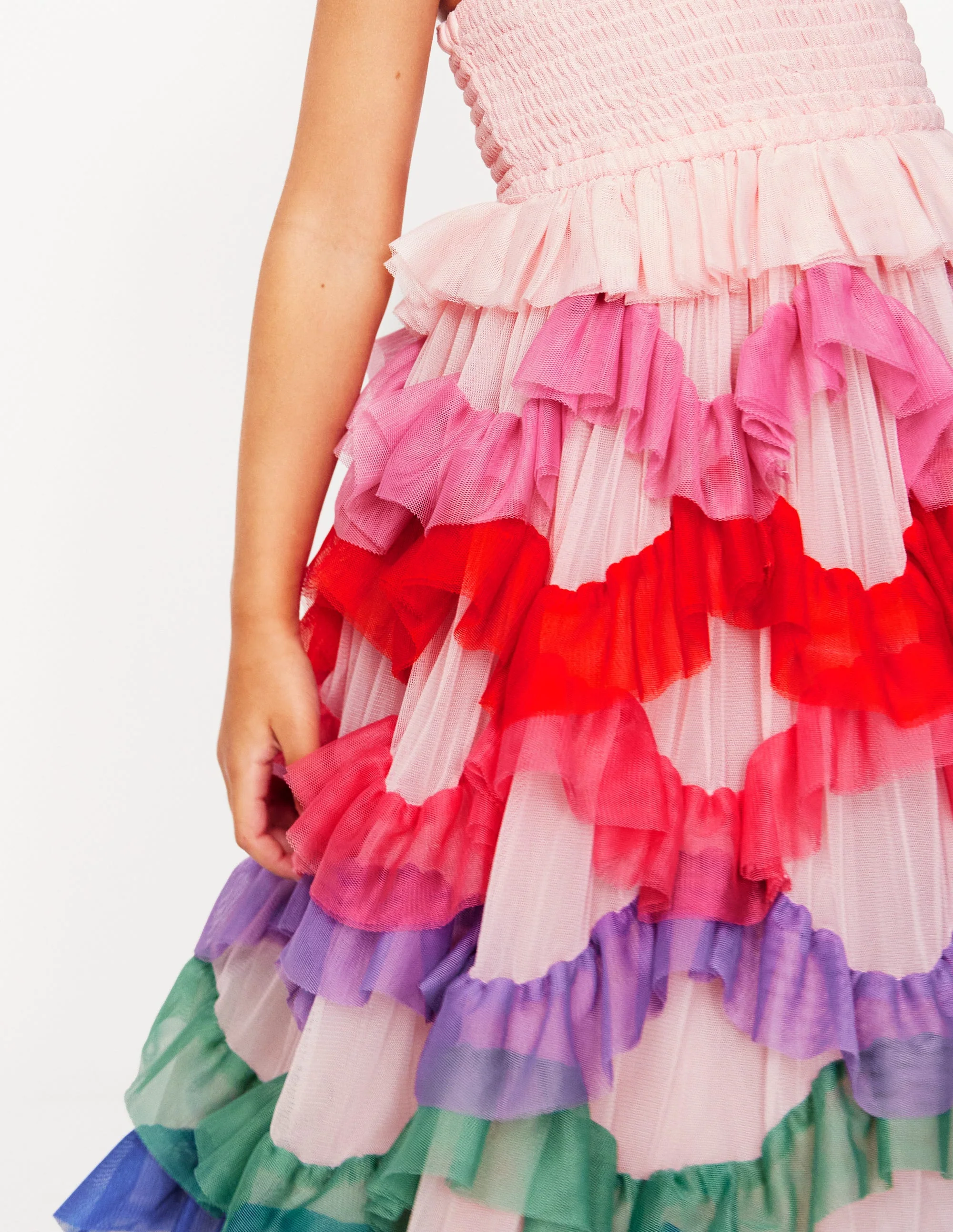 Maude Ruffle Tulle Dress-Multi Rainbow - Image 4