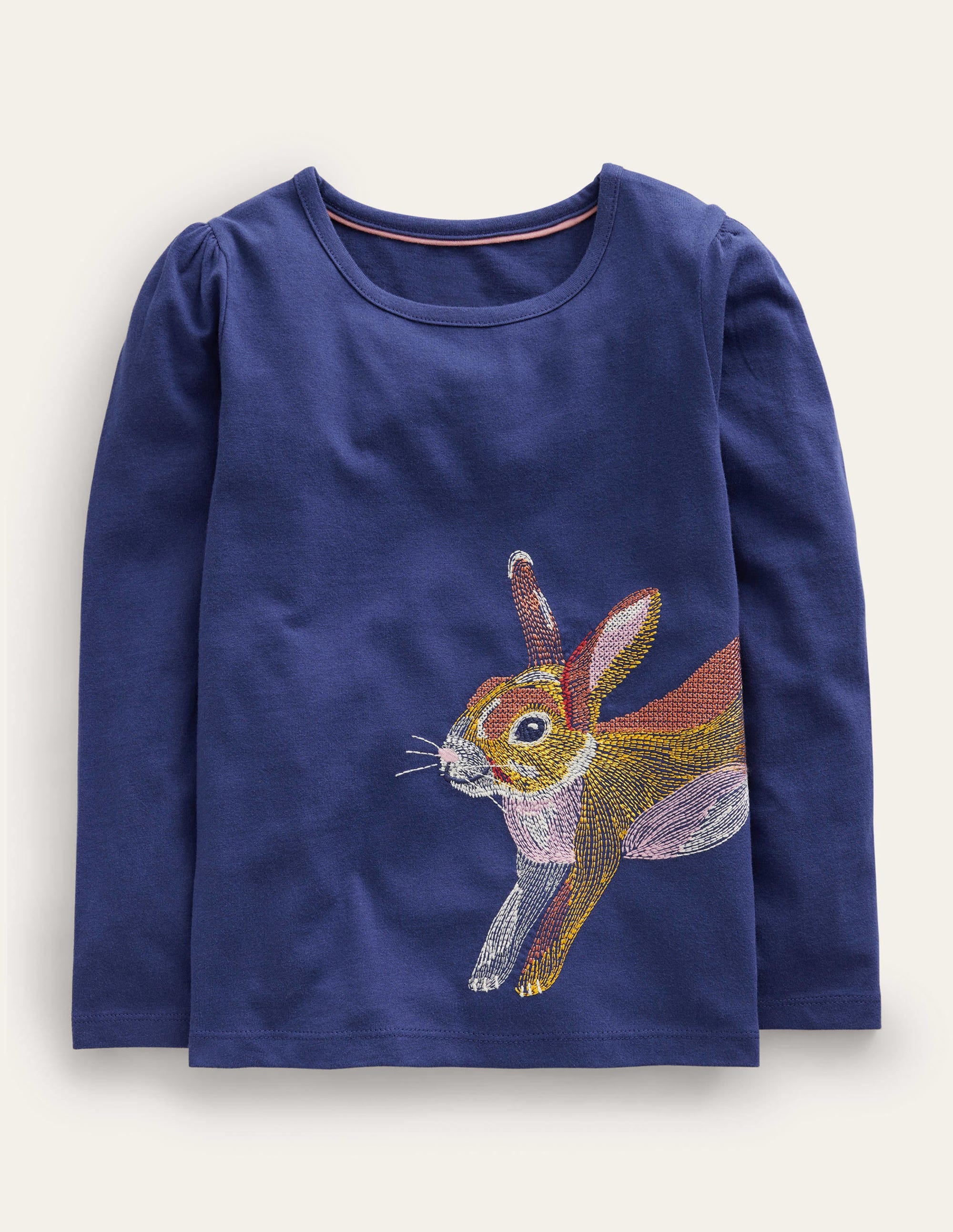 Metallic Superstitch T-Shirt-Starboard Blue Rabbit