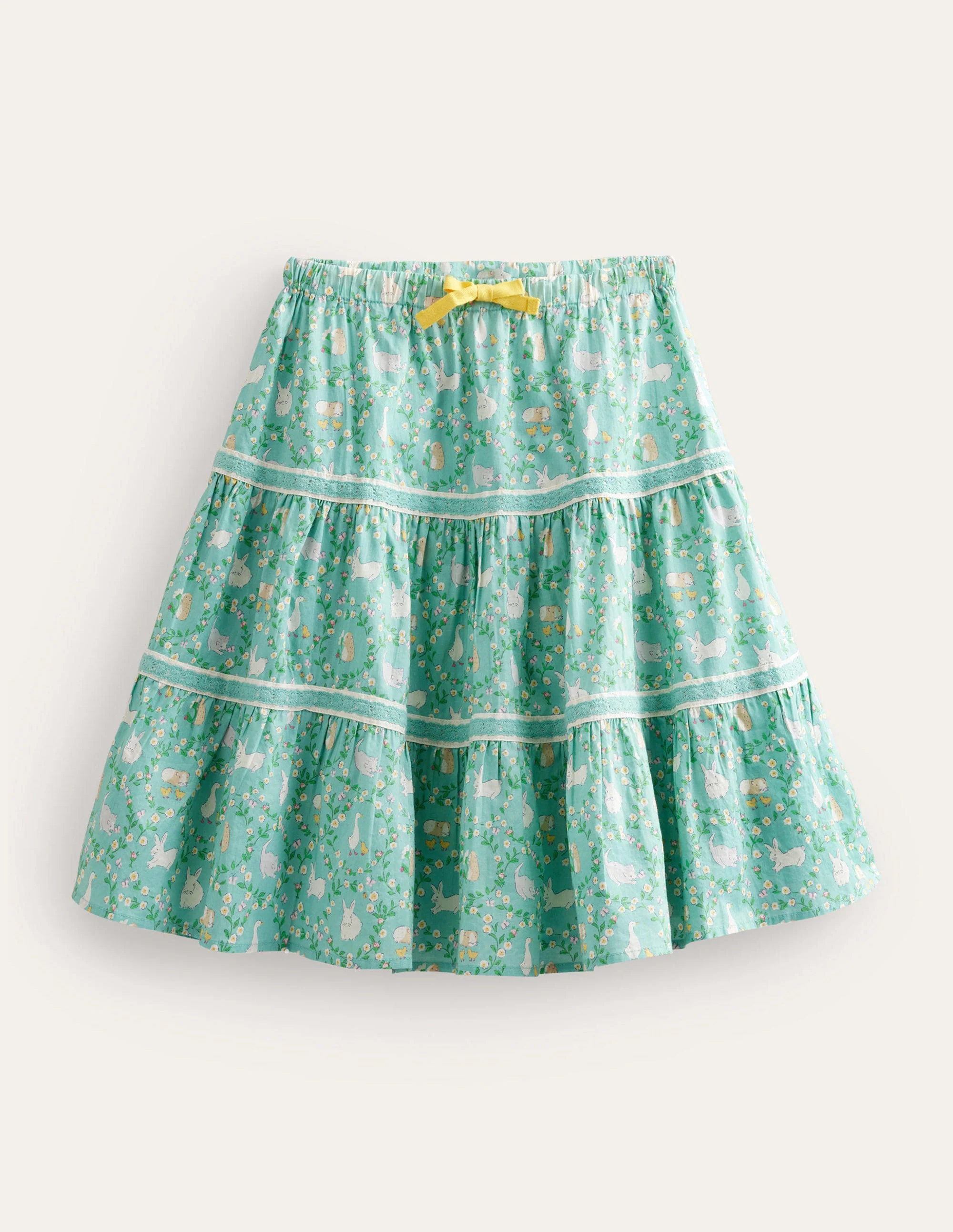 Midi Tiered Skirt-Hot Spring Bunnies