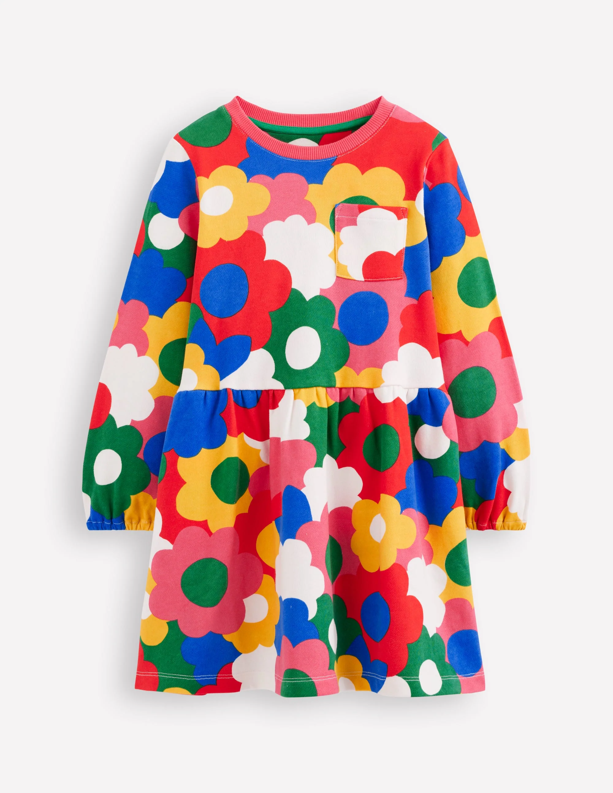 Minna Sweatshirt Dress-Multi Rainbow Flower
