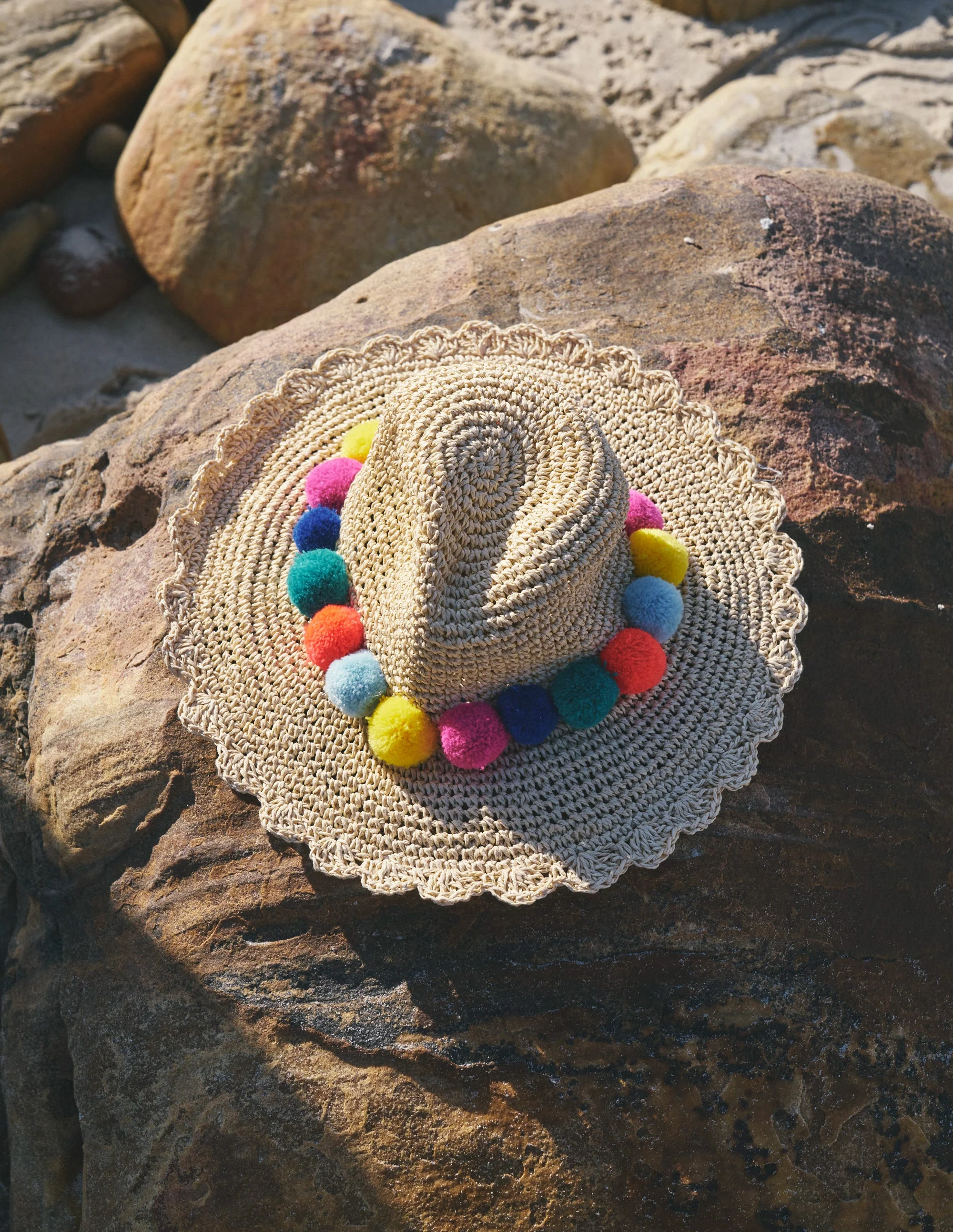 Multi Pom Straw Hat-Multi Poms - Image 3