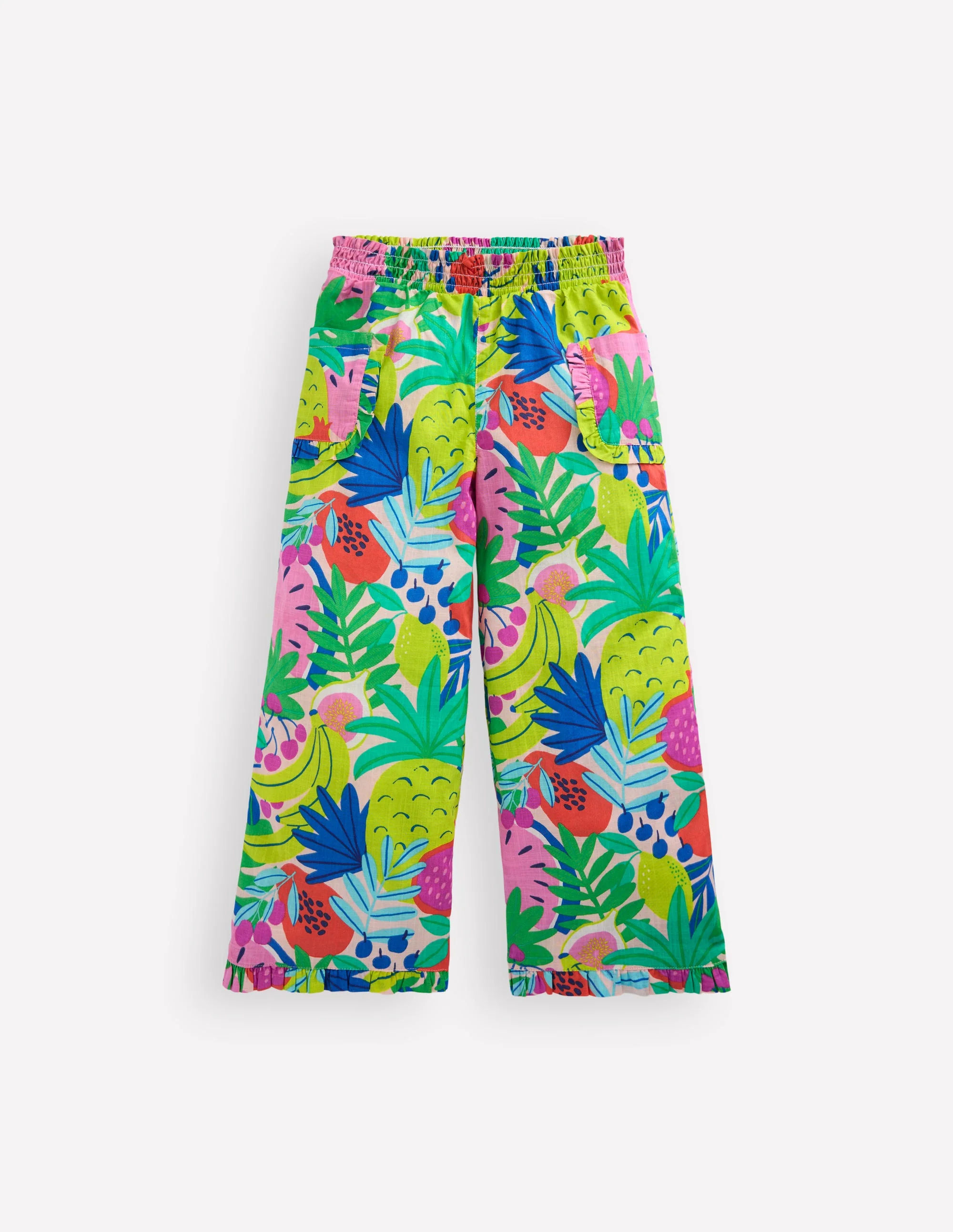 Nostaglic Frill Pants-Multi Tropical Fruit