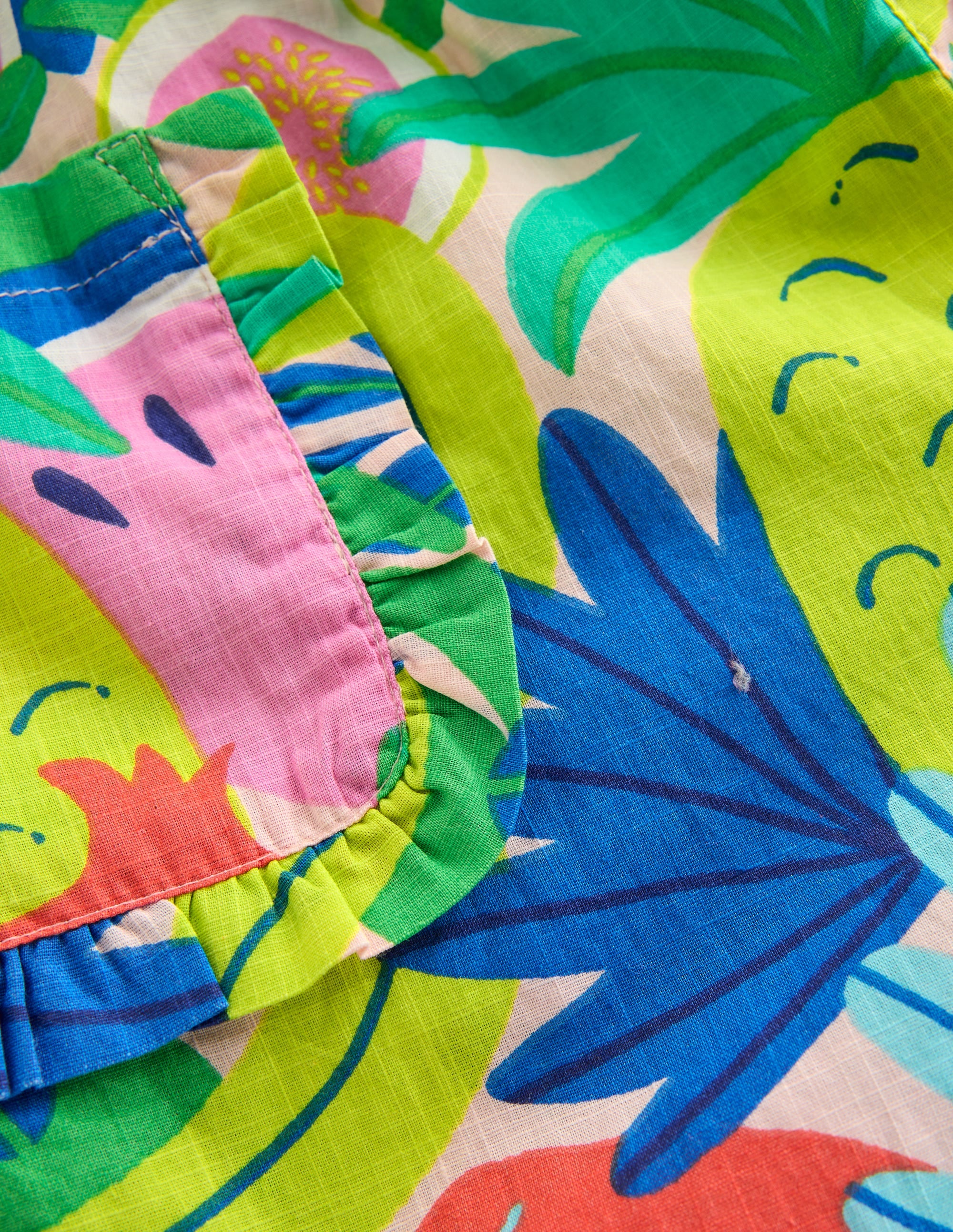 Nostaglic Frill Pants-Multi Tropical Fruit - Image 3