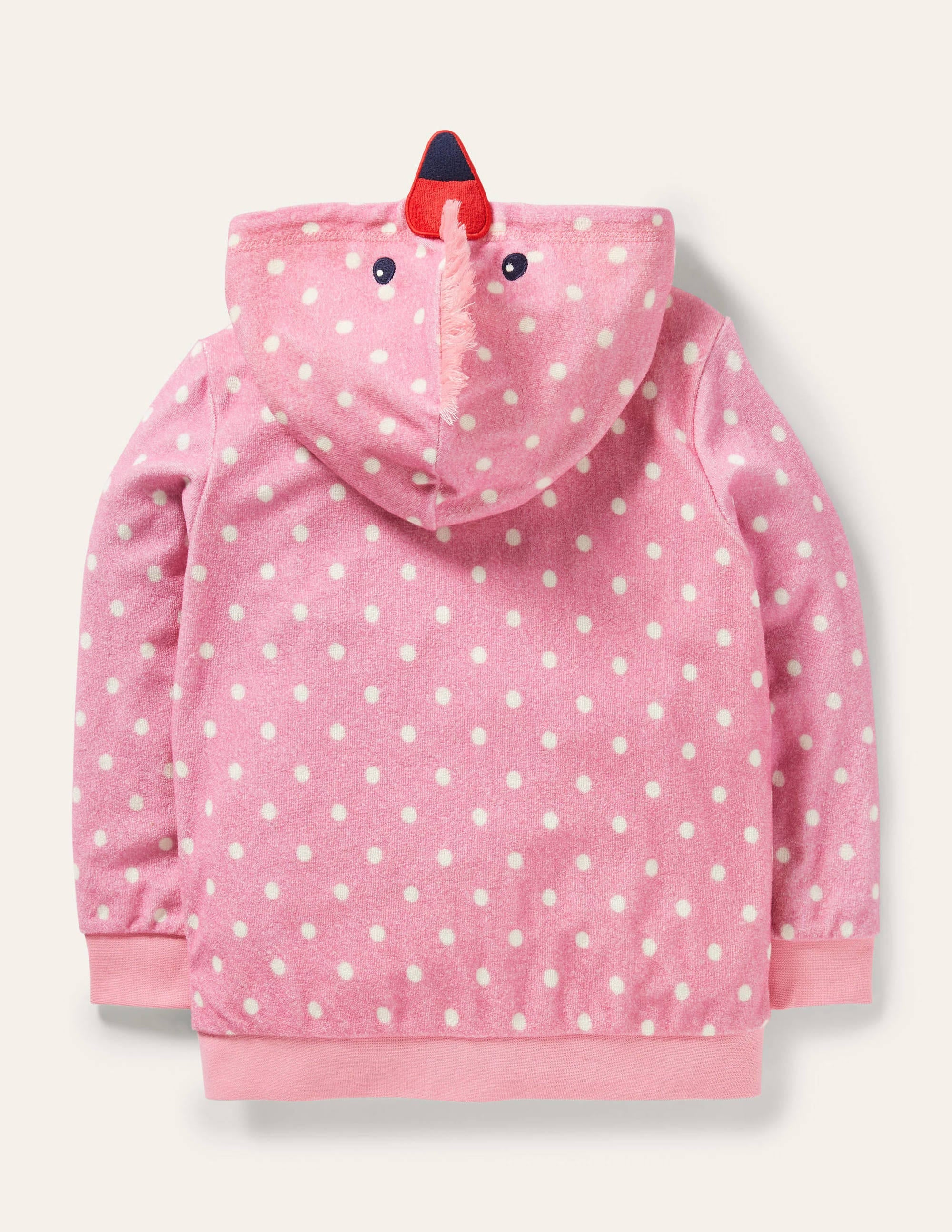 Novelty Towelling Hoodie-Pink Lemonade Flamingo - Image 2