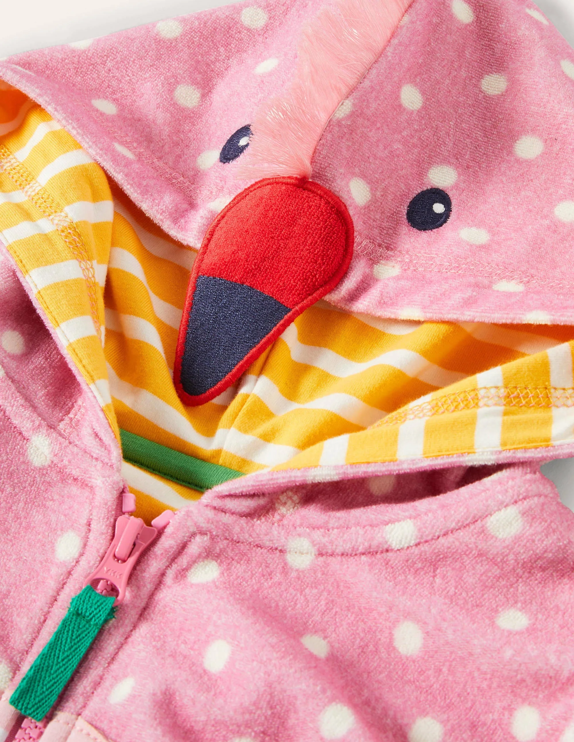 Novelty Towelling Hoodie-Pink Lemonade Flamingo - Image 3