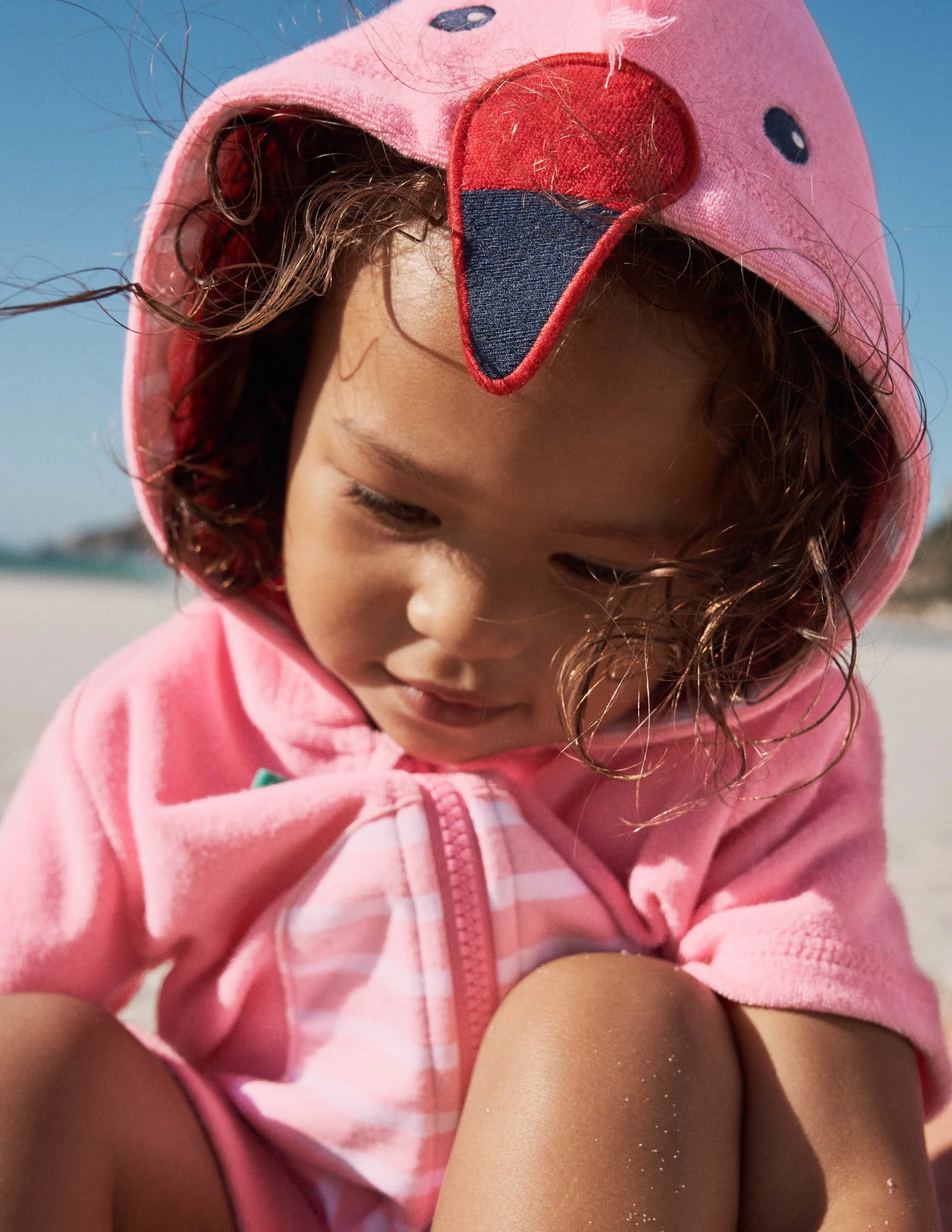 Novelty Towelling Hoodie-Pink Lemonade Flamingo - Image 5