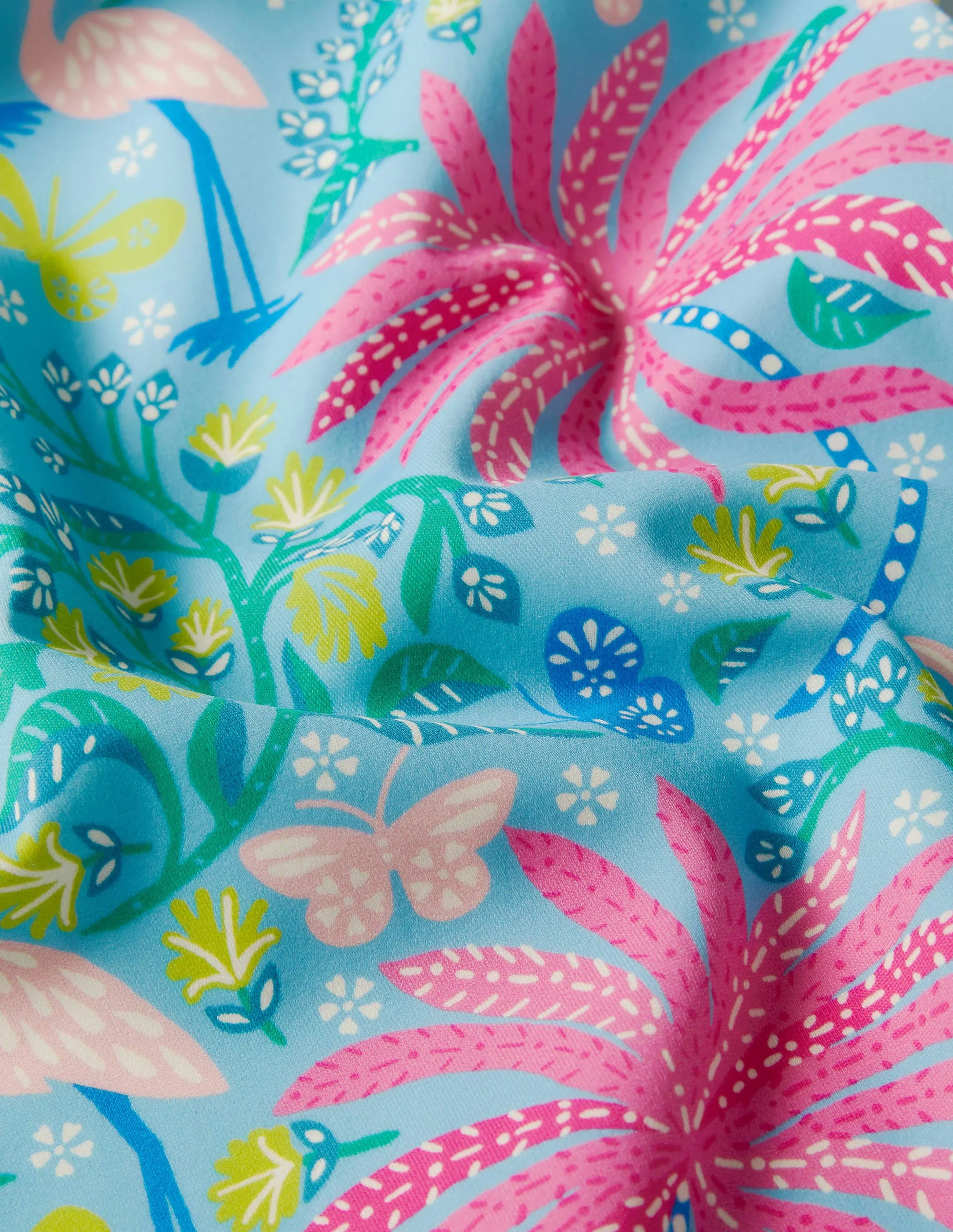 Off-Shoulder Swimsuit-Aqua Blue Tropical Charm - Image 3