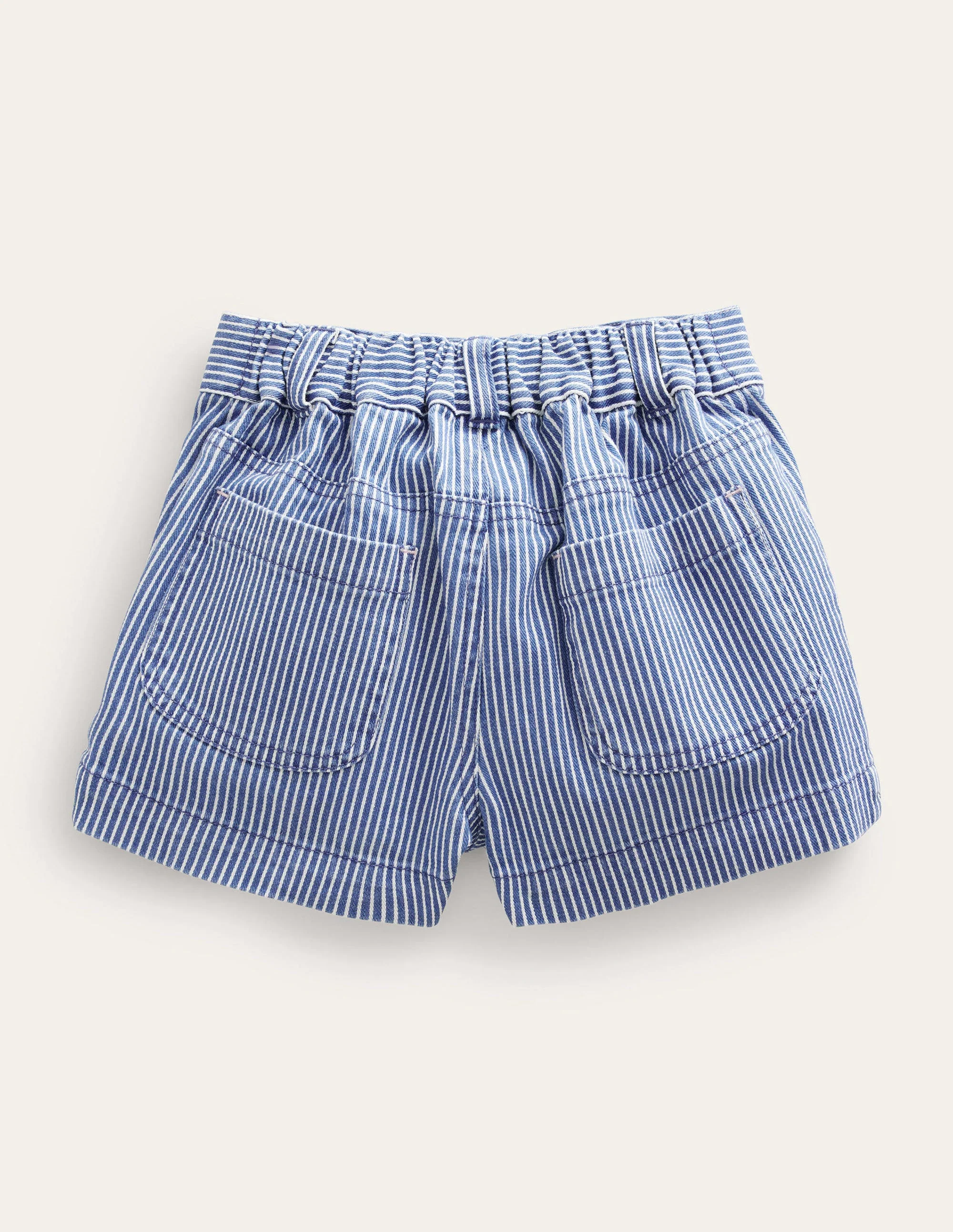 Patch Pocket Shorts-Indigo Ticking - Image 2