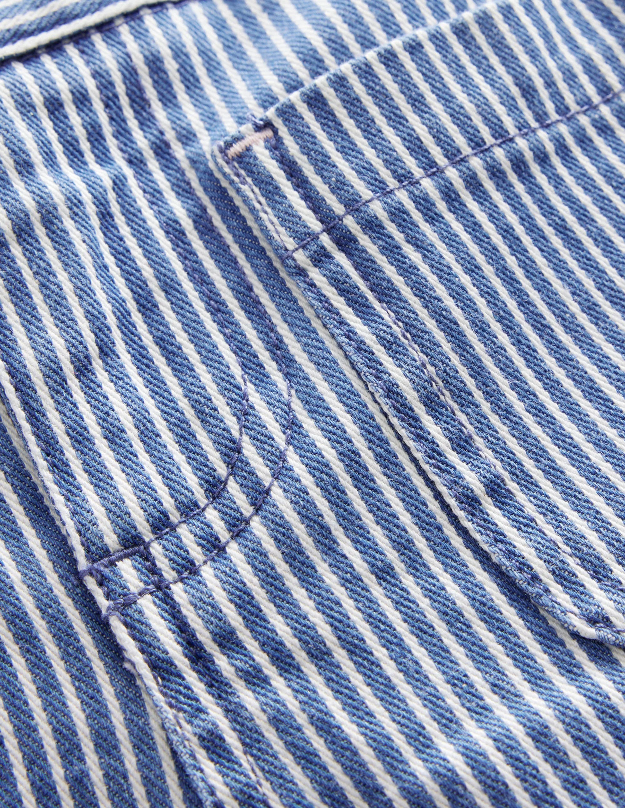 Patch Pocket Shorts-Indigo Ticking - Image 3