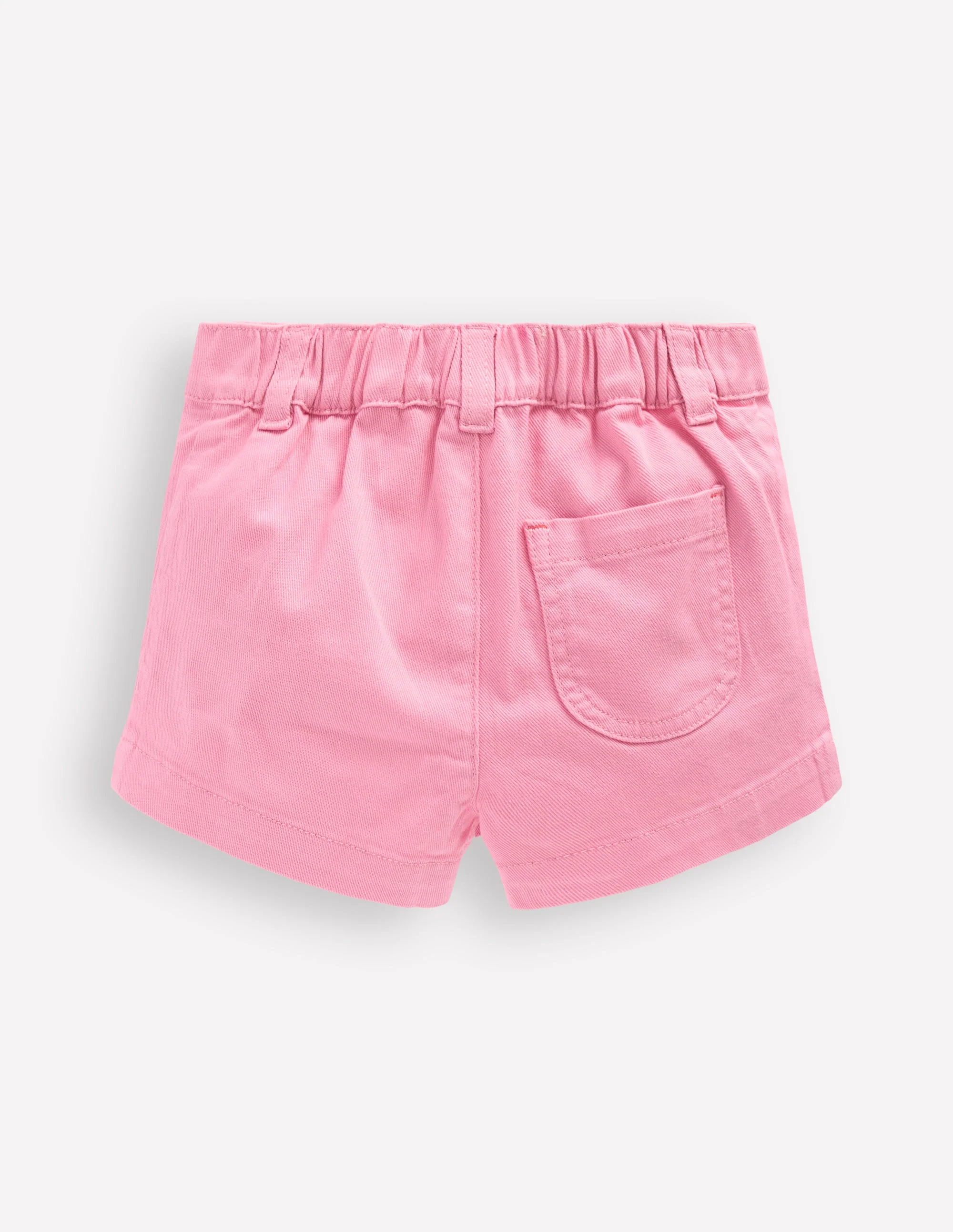 Patch Pocket Shorts-Pink Embroidered Denim - Image 2