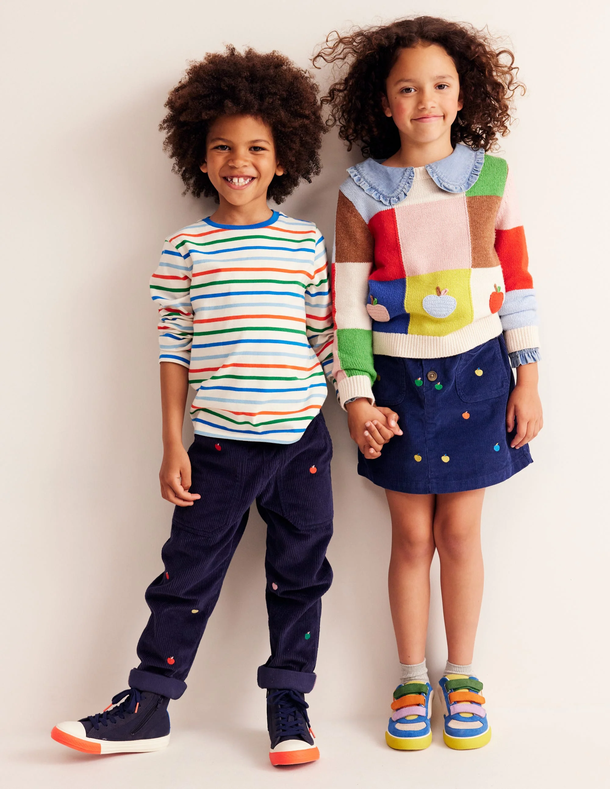 Patchwork Check Sweater-Multi Colourblock Apples
