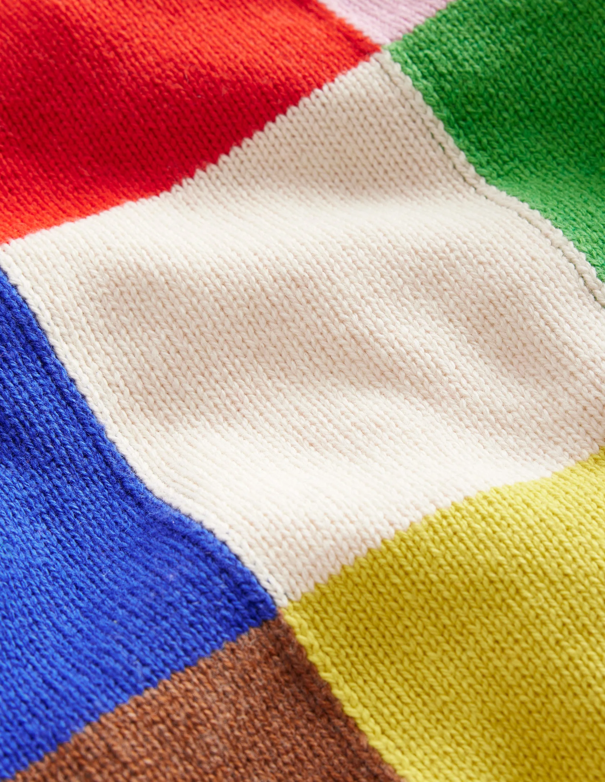 Patchwork Check Sweater-Multi Colourblock Apples - Image 5