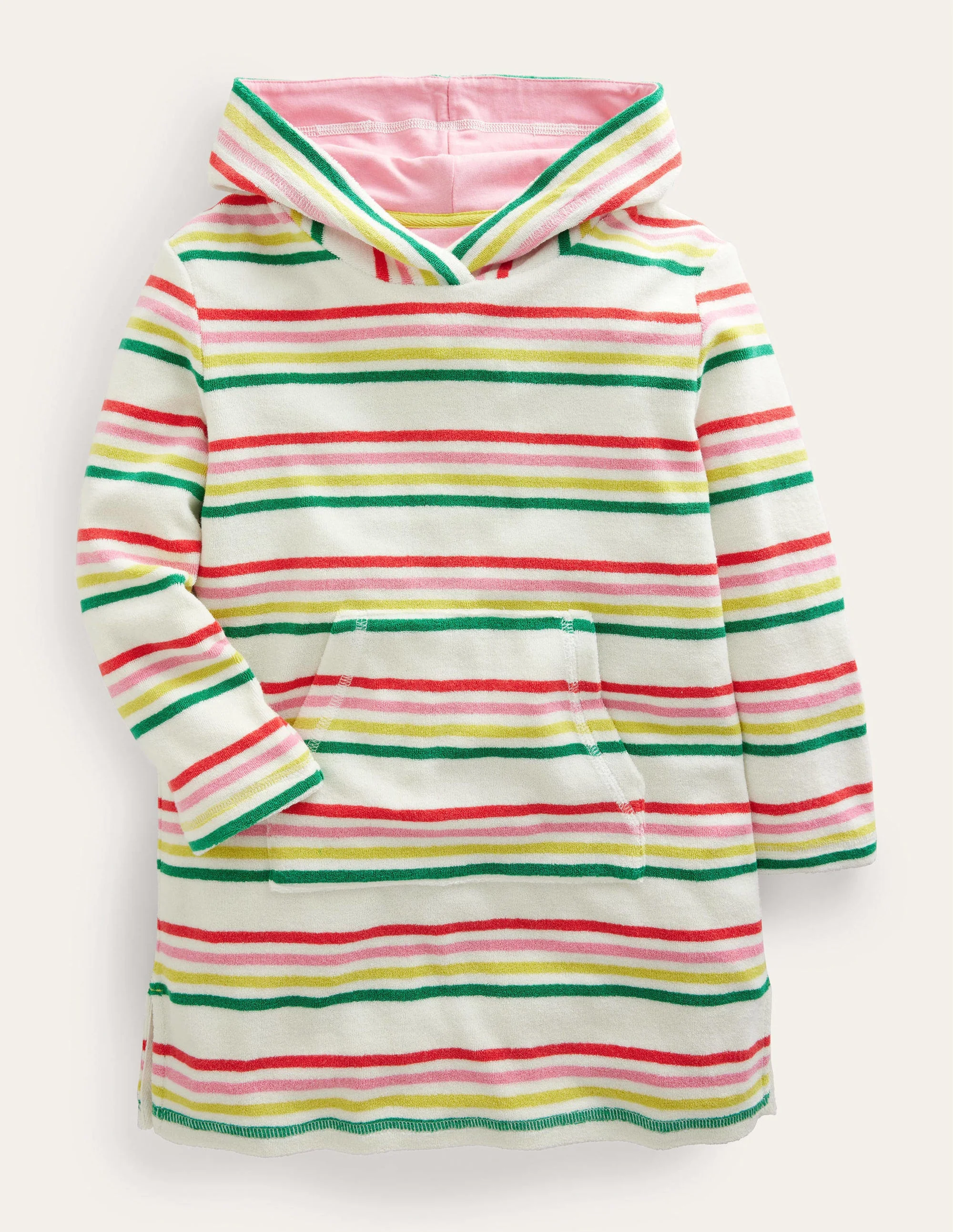 Pattern Towelling Beach Dress-Multi Stripe