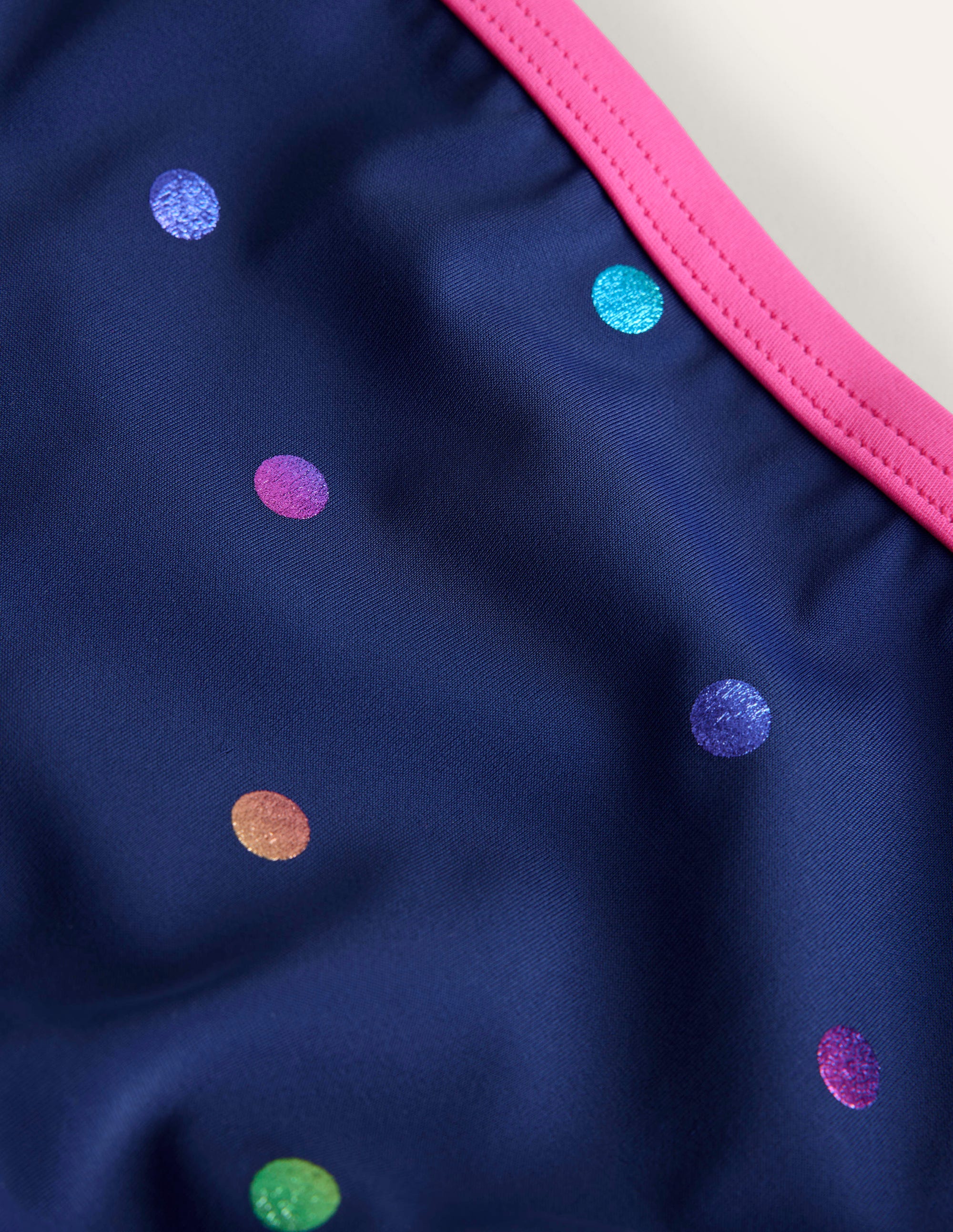 Patterned Bikini Bottoms-Navy Rainbow Foil Confetti - Image 3