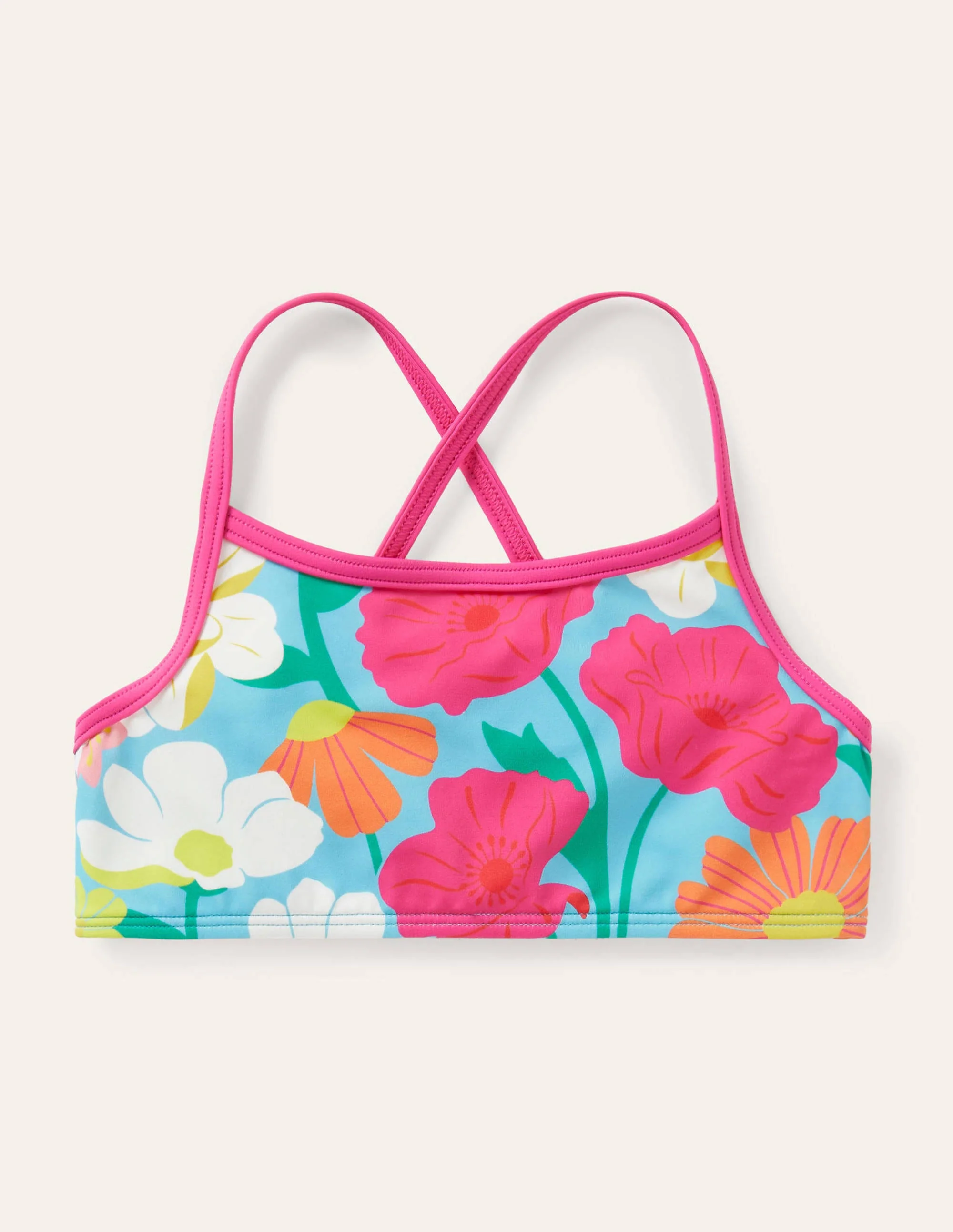 Patterned Bikini Top-Aqua Fabulous Floral