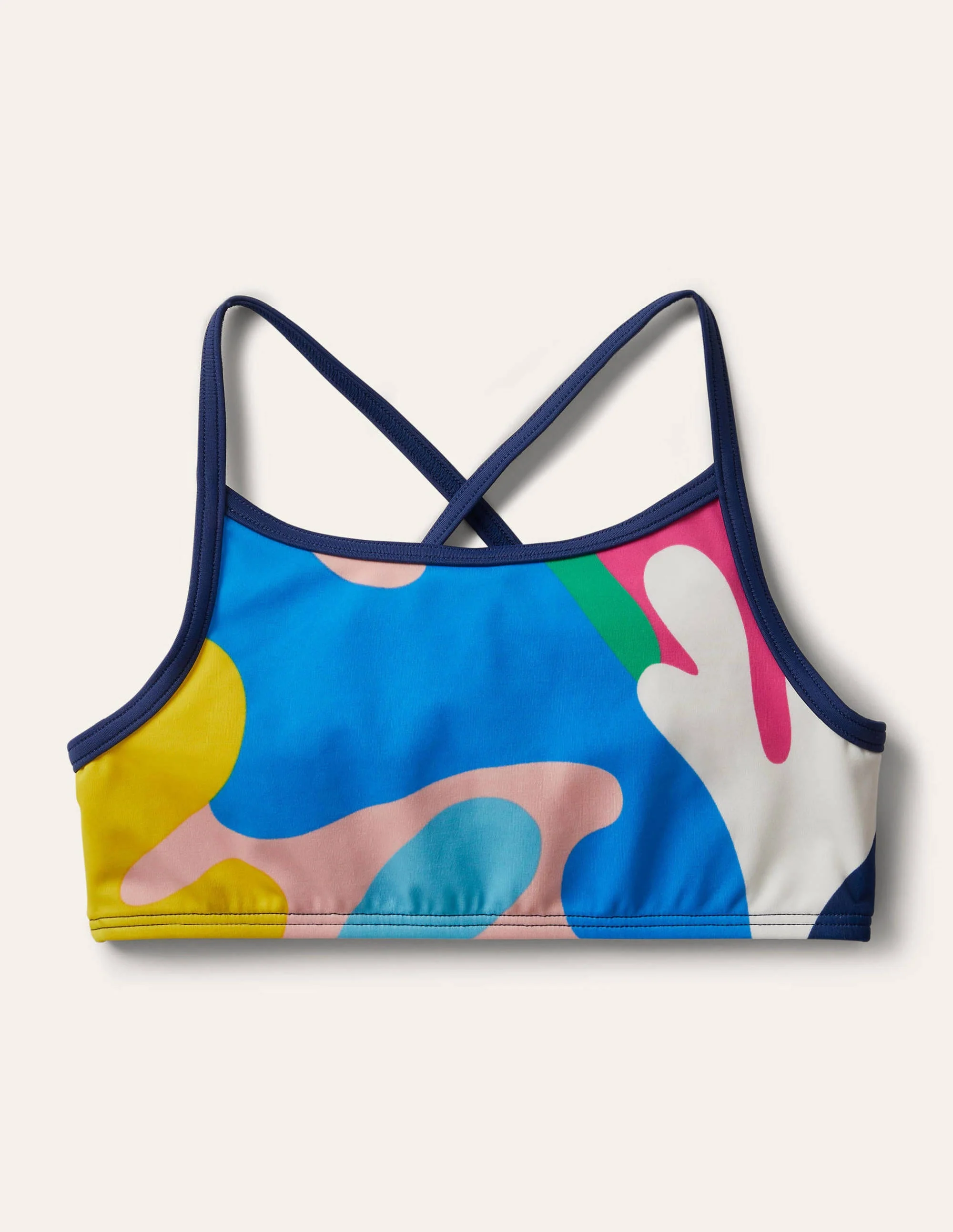 Patterned Bikini Top-Multi Coral Camo