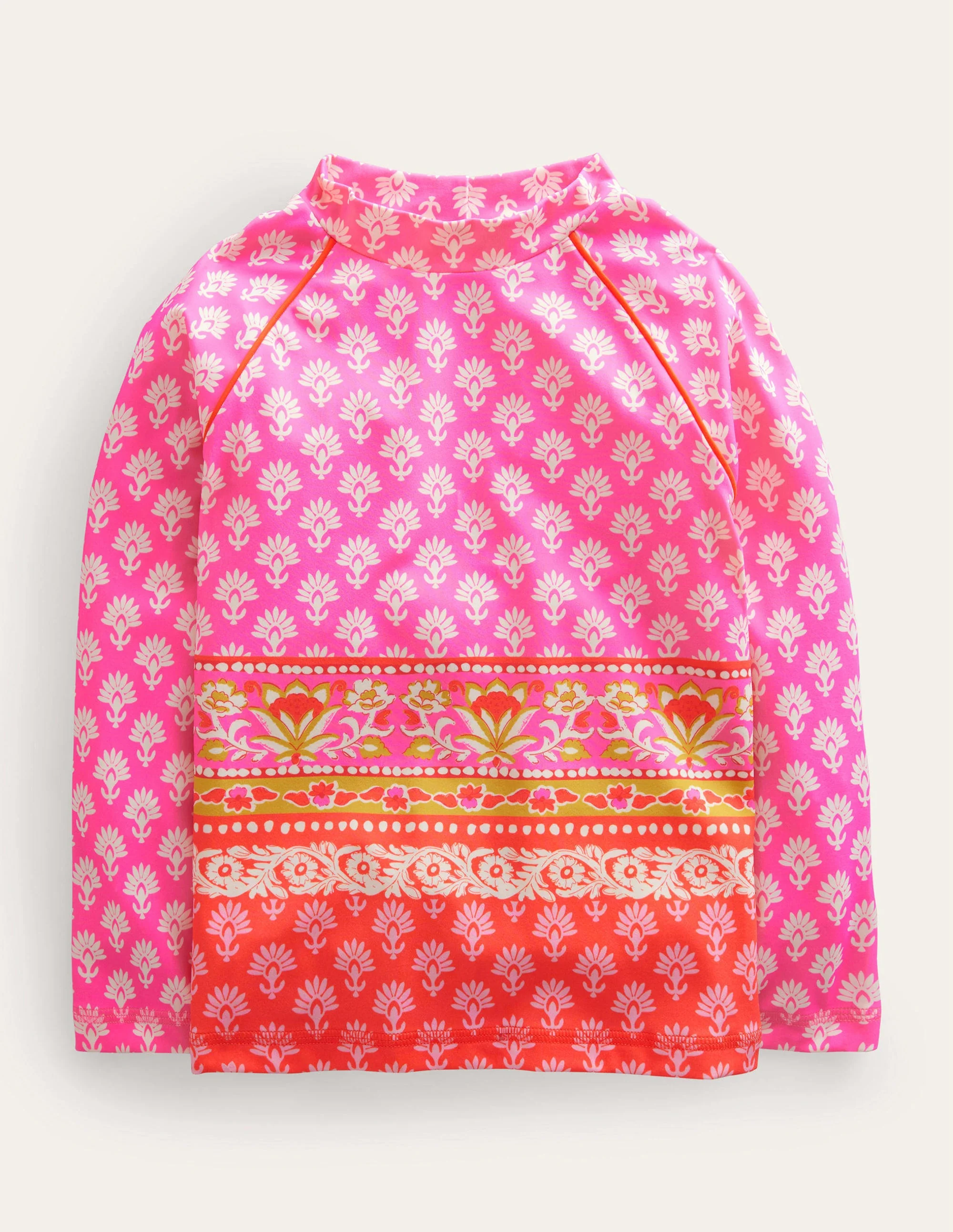 Patterned Rash Guard-Firework Woodblock