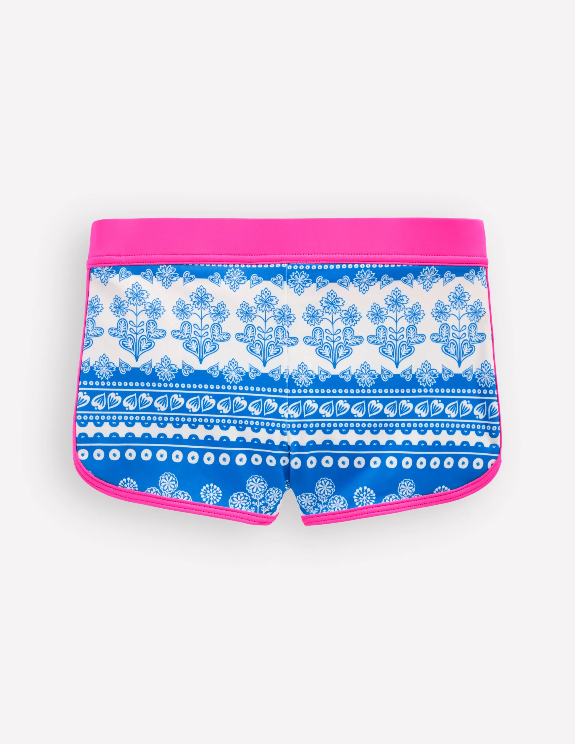 Patterned Swim Shorts-Azure Blue Woodblock - Image 2