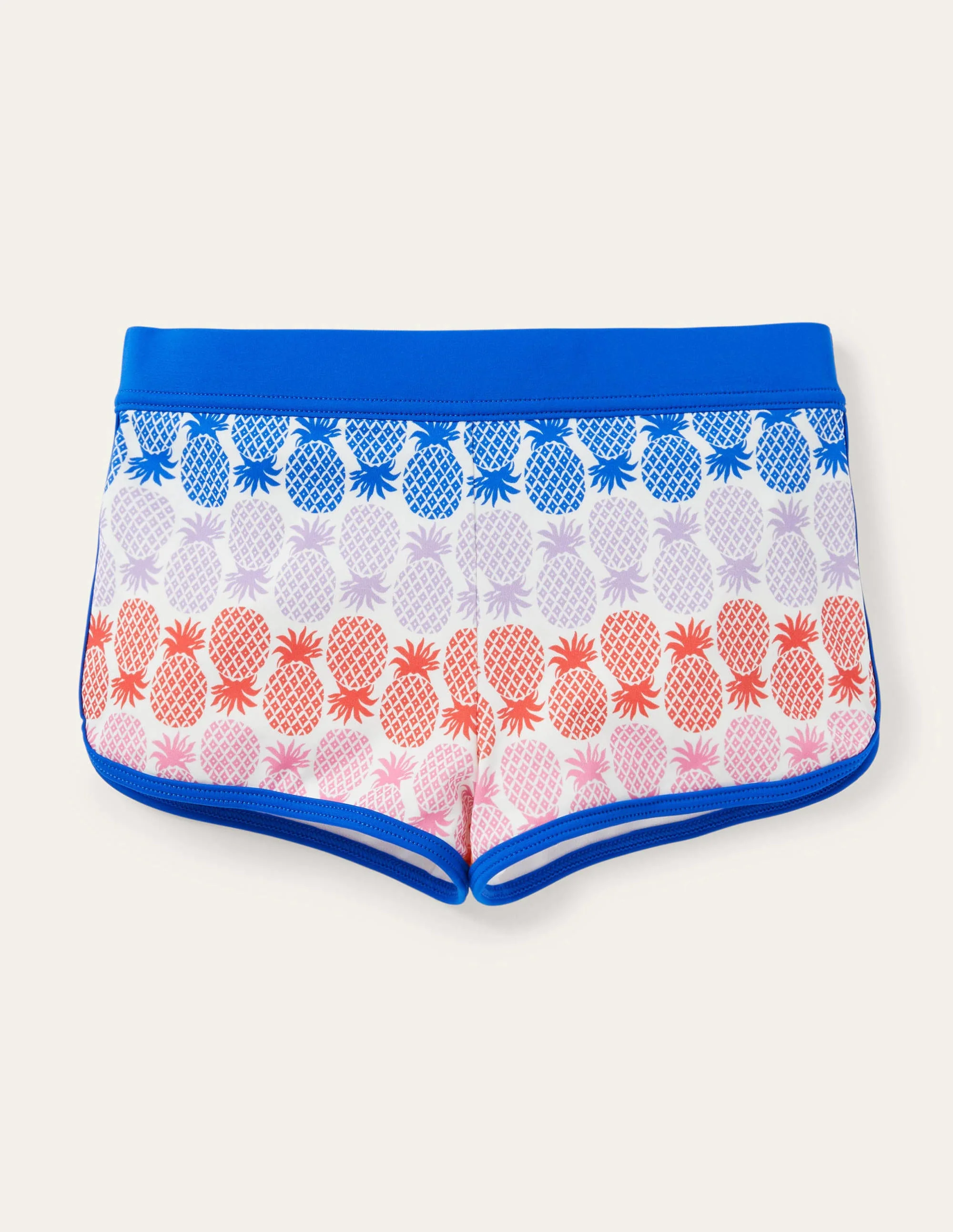 Patterned Swim Shorts-Multi Rainbow Pineapple Geo