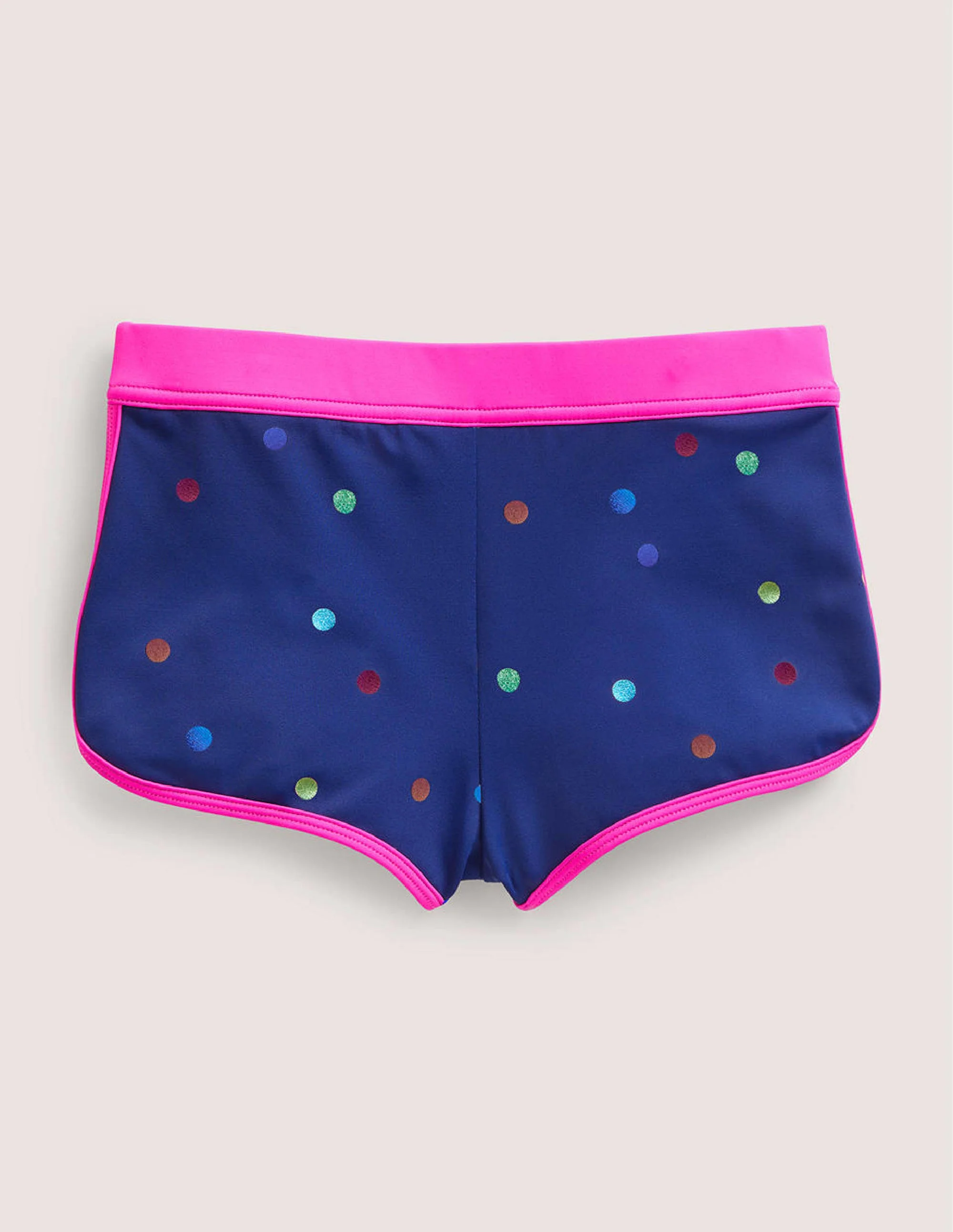 Patterned Swim Shorts-Navy Rainbow Foil Confetti - Image 2