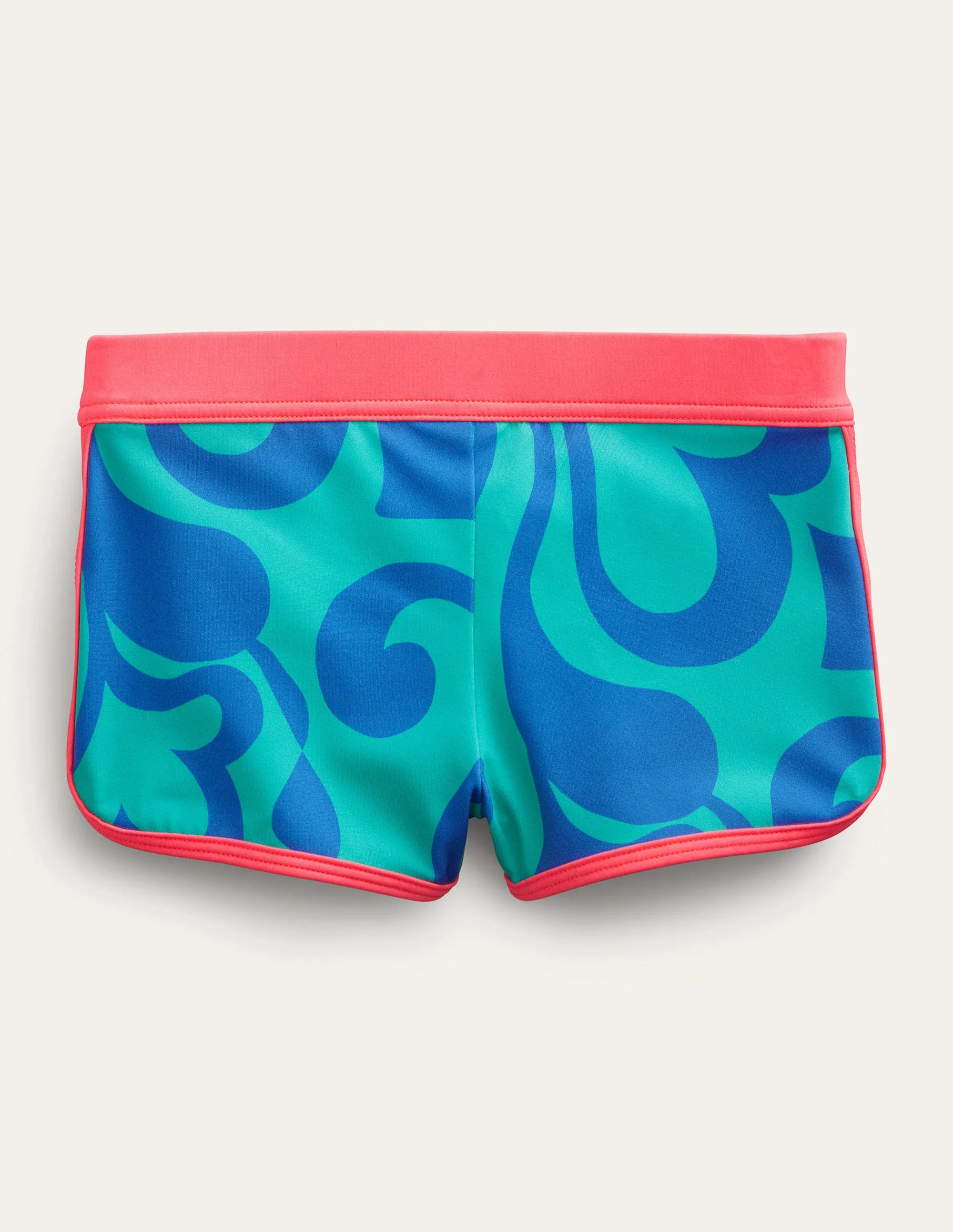 Patterned Swim Shorts-Tropical Green Summer Stencil - Image 2